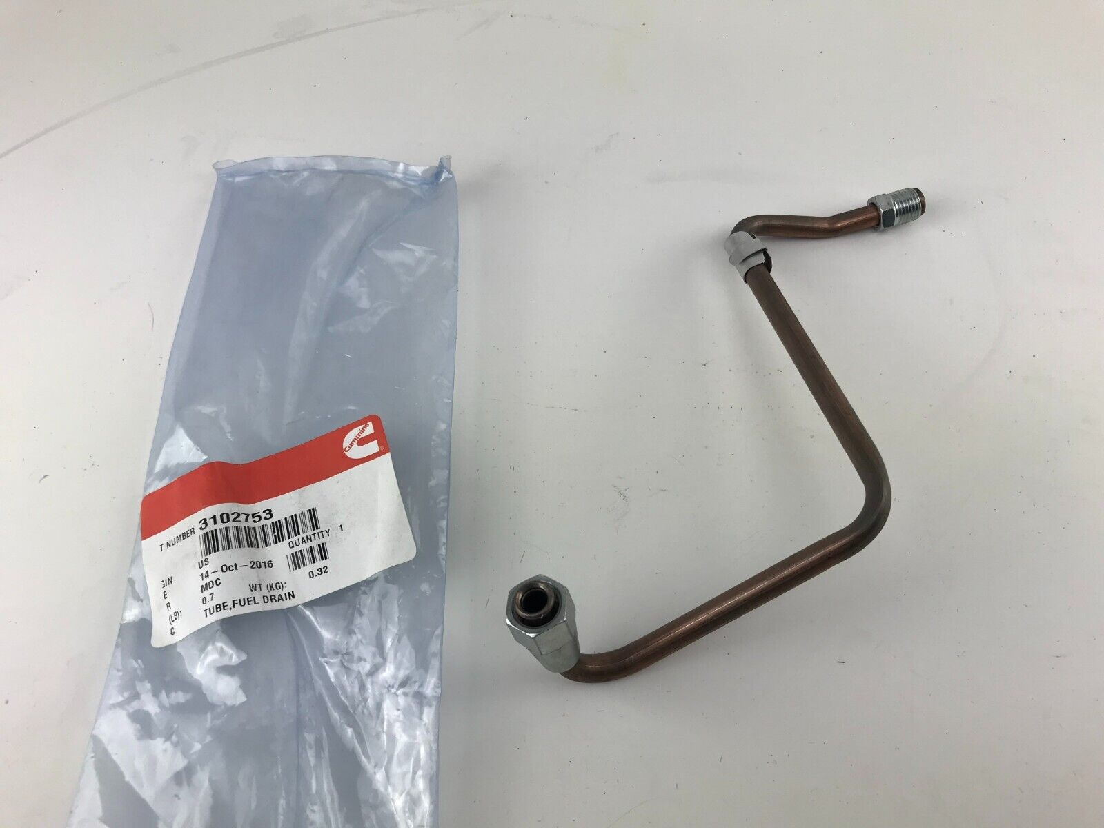 GENUINE OEM CUMMINS TUBE FUEL DRAIN 3102753 FAST SHIPPING - HotCarParts