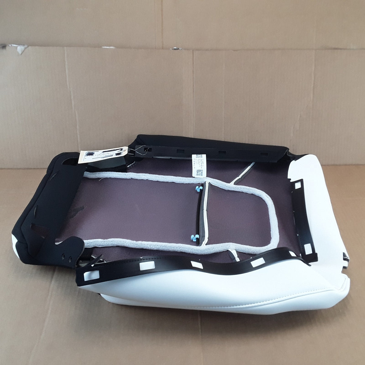 1963394-02-A RH White ISO Flag 2nd Row Seatback Cover For Tesla Model Y 2020-25