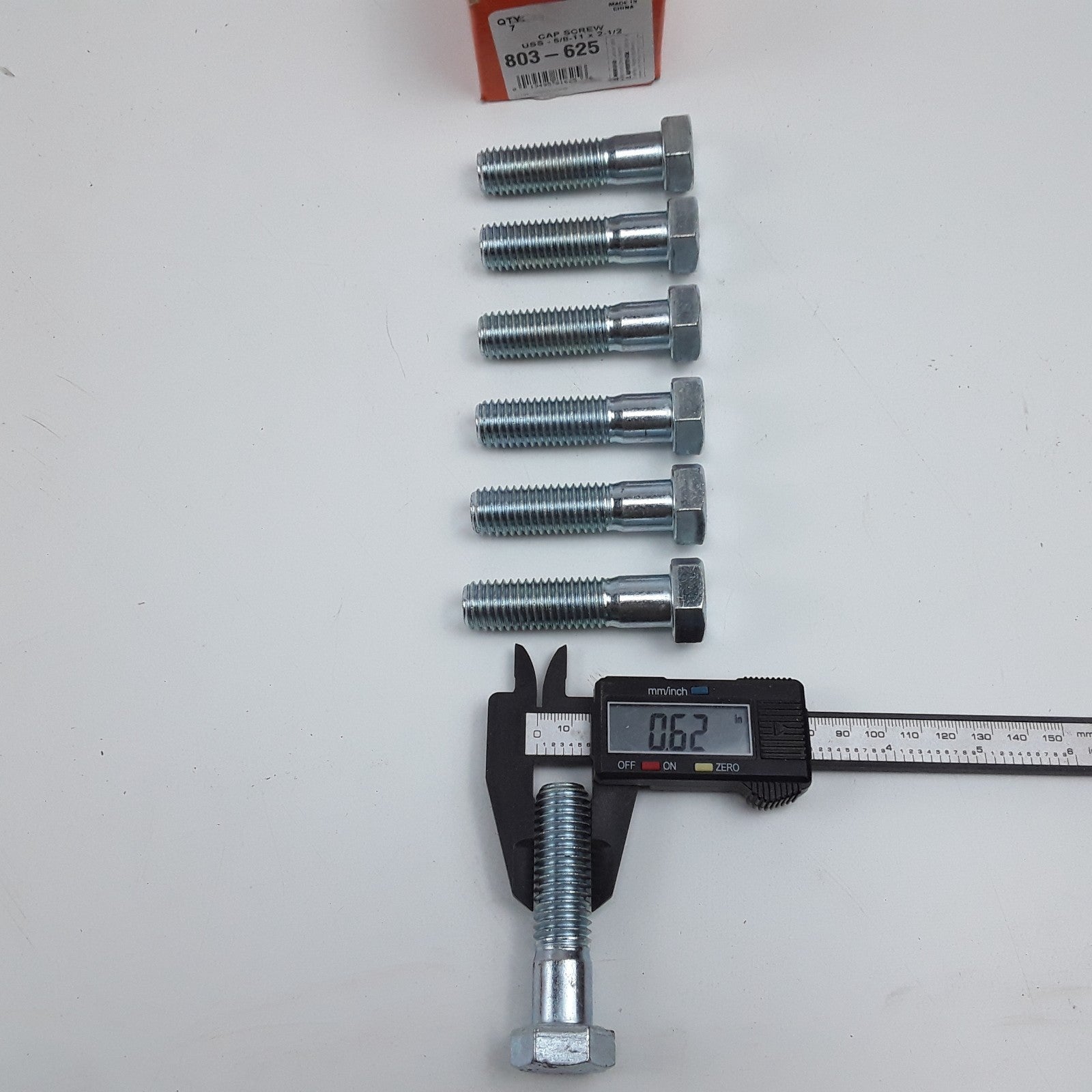 Dorman 803-625 Cap Screw-Hex Steel Head-Grade 5- 5/8-11 x 2-1/2 in Set of 7