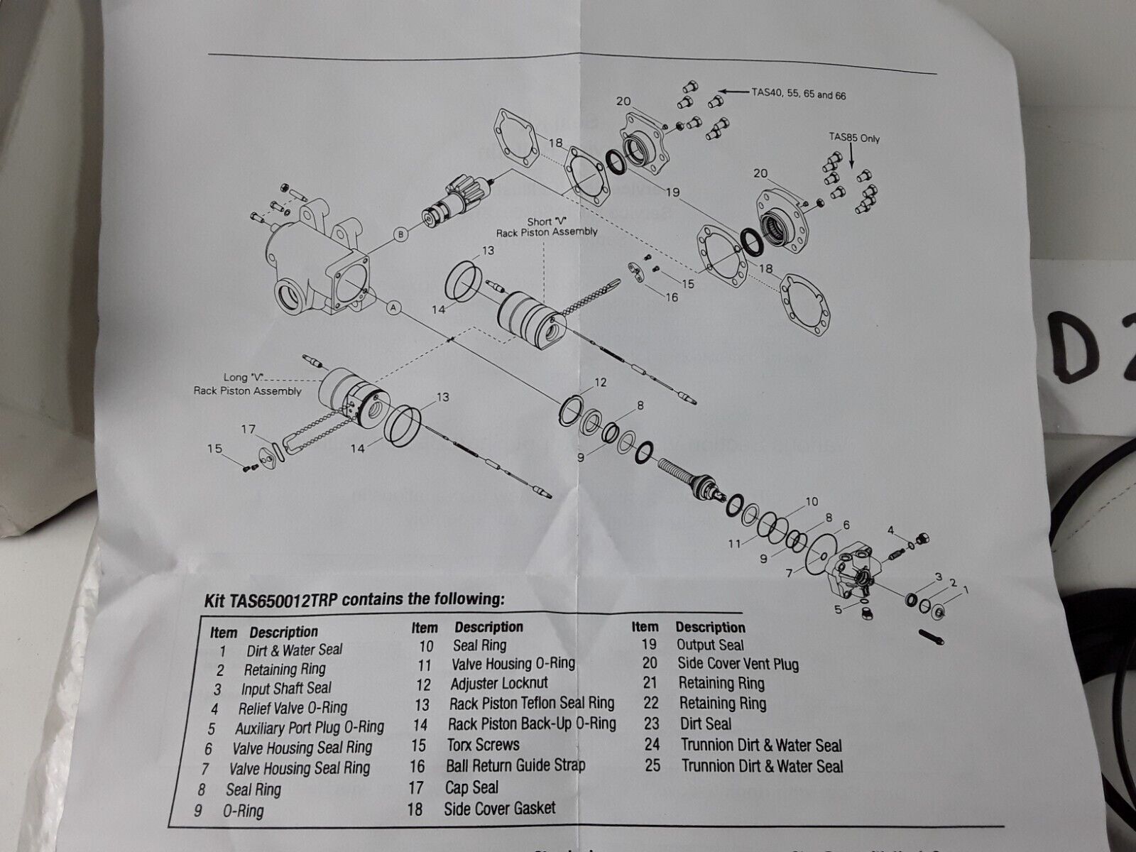 Trp TAS650012TRP Kit Steering Gear Seal Tas65 p/n RG65087X TAS65087R - HotCarParts