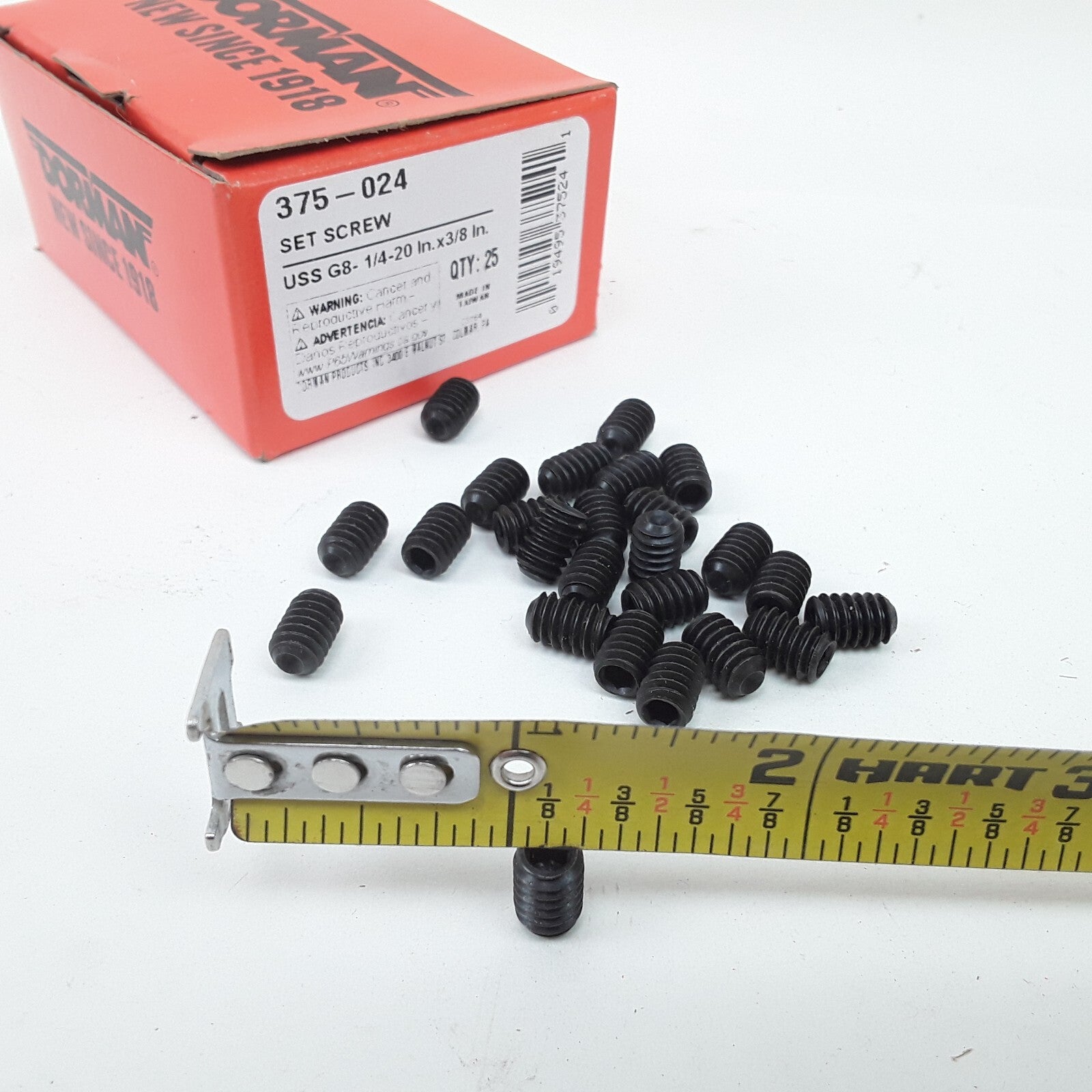 Multi-Purpose Car Truck Steel Black Set Screw-Grade 8- 1/4-20 In. x 3/8 In