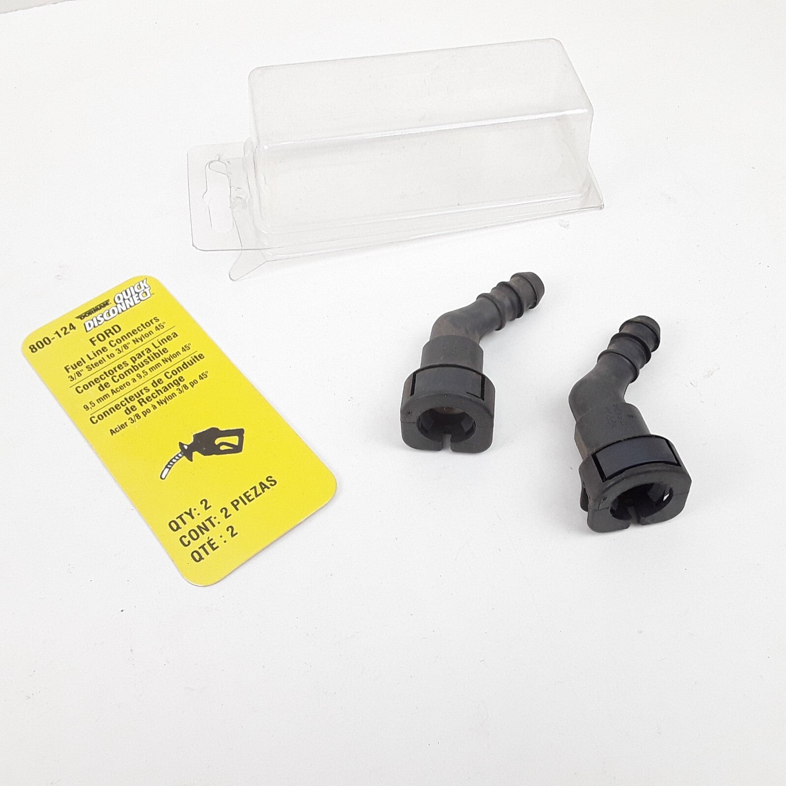 Fuel Line Retaining Clip 3/8 In. Steel To 3/8 In. Nylon With 45 Degree Bend
