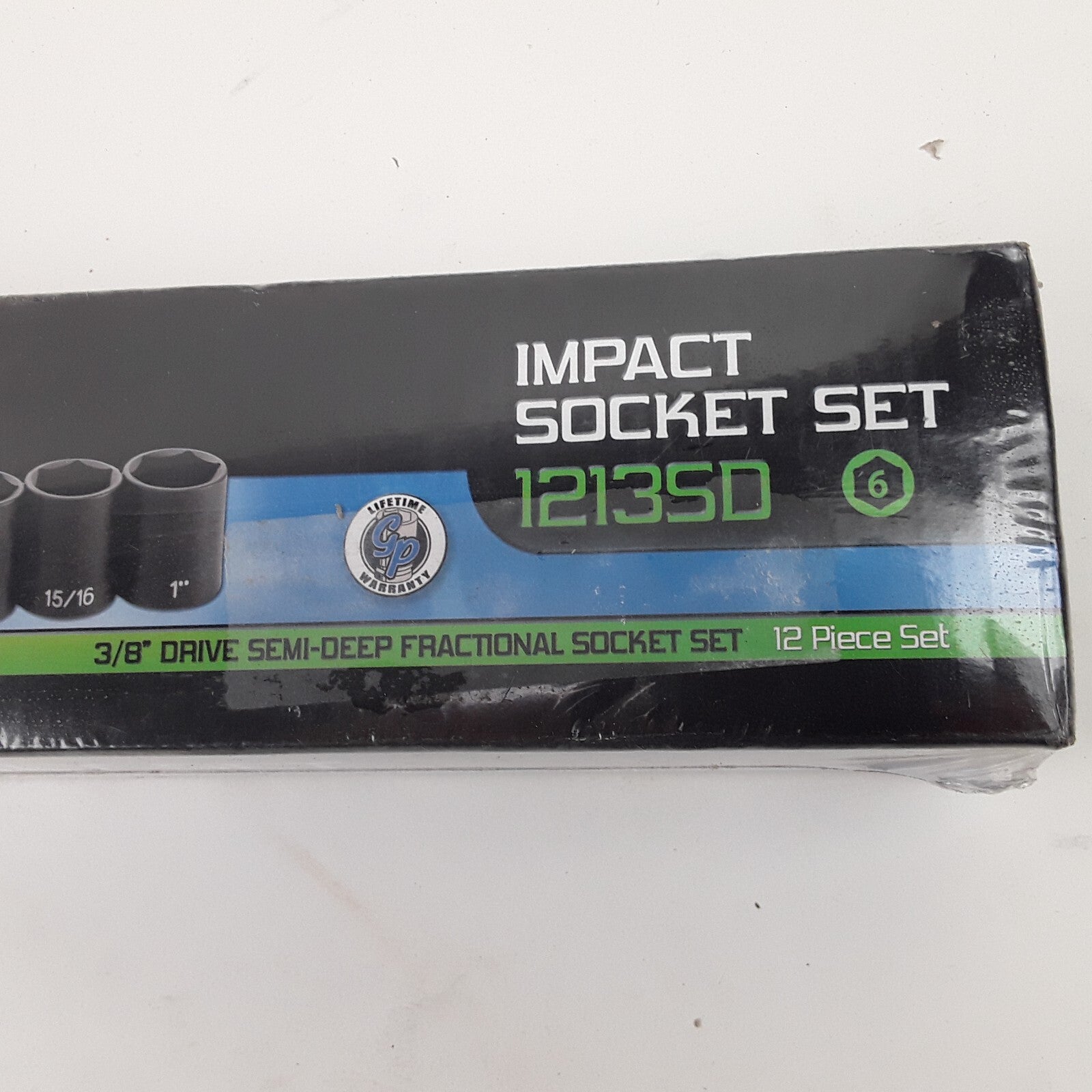 Grey Pneumatic 1213SD 3/8'' Drive Semi–Deep Length Fractional Socket Set 12 Pcs