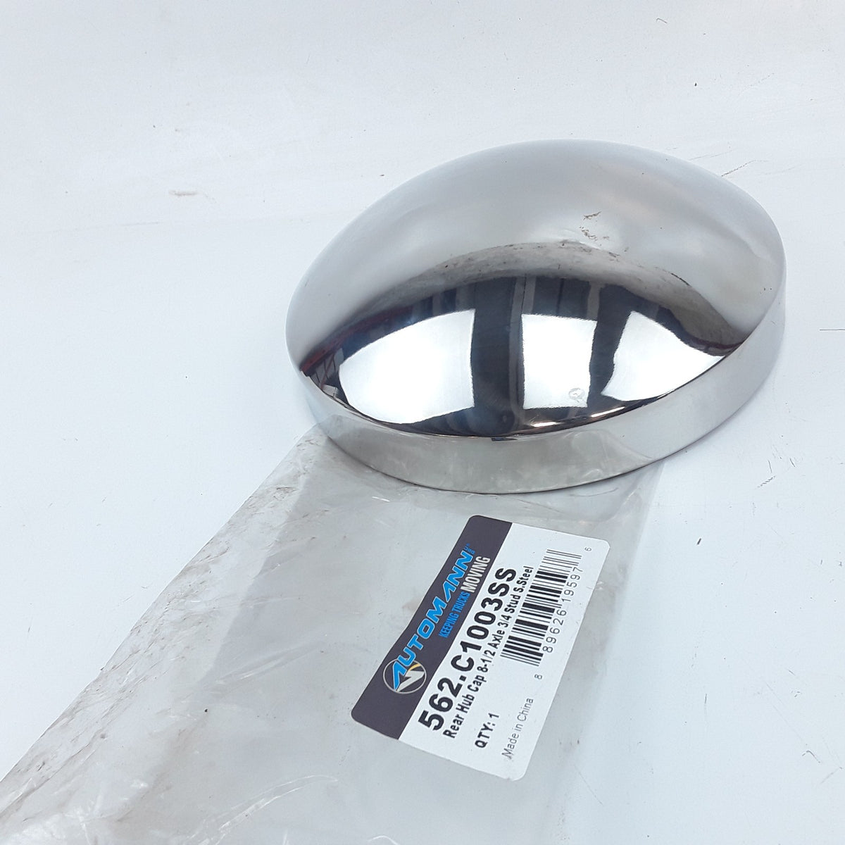 Automann 562.C1003SS Rear Wheel Hub Cap 8-1/2 Axle 3/4 Stud Stainless Steel