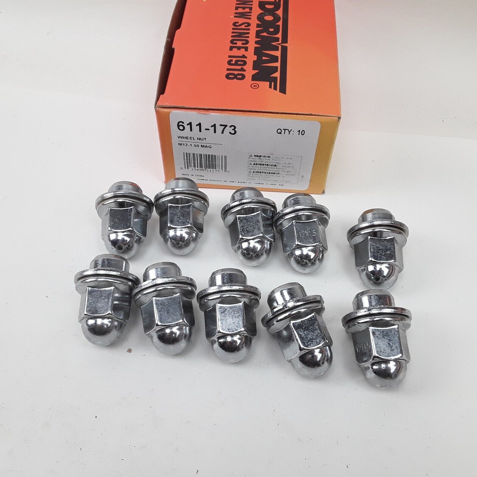 Set of 10 Wheel Nut M12-1.50 Mag - 21mm Hex, 40.5mm Length Fits Toyota 1979-1989