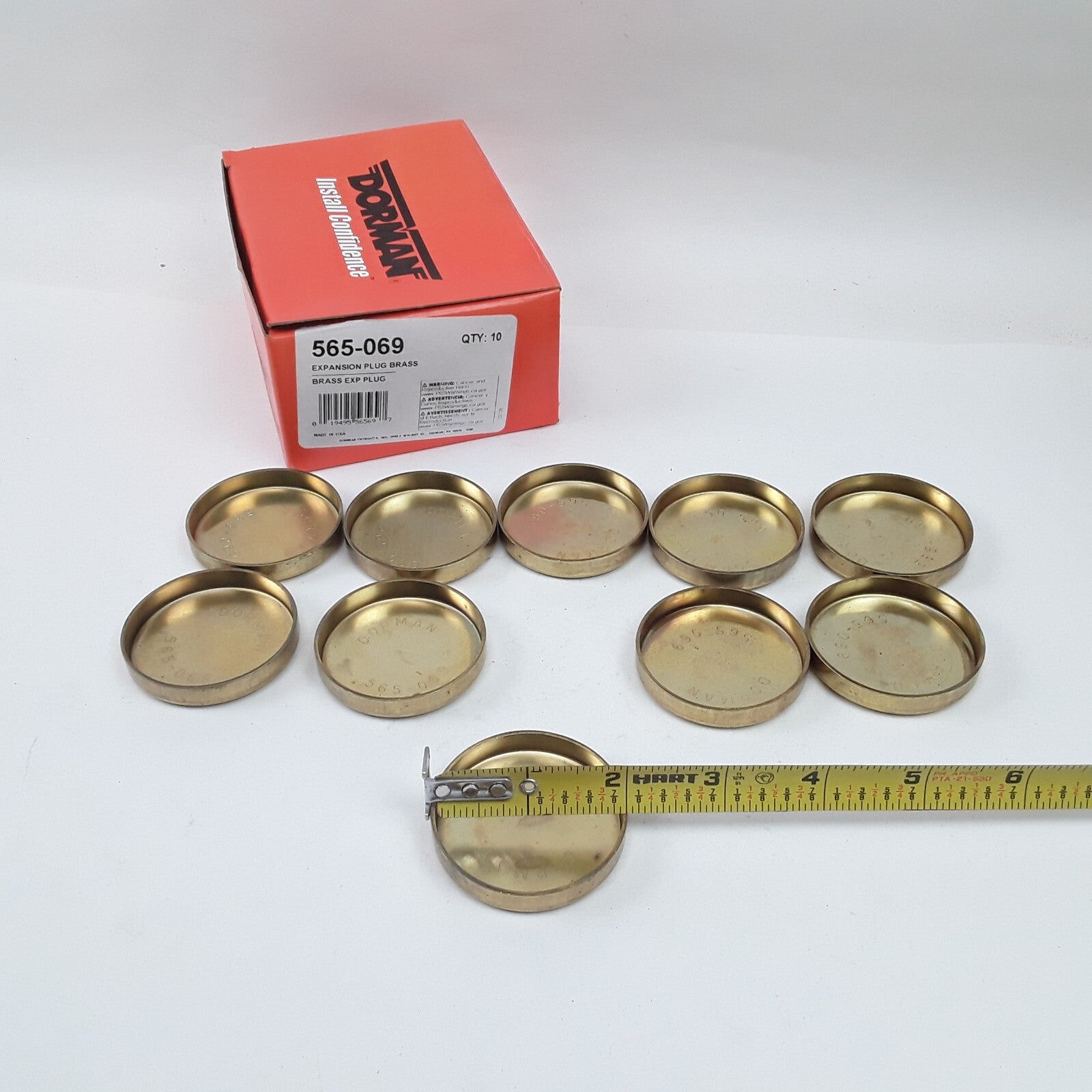 Set 10 Engine Core Brass Cup Expansion Plug 2 In SC Height Fits Dodge Buick Jeep