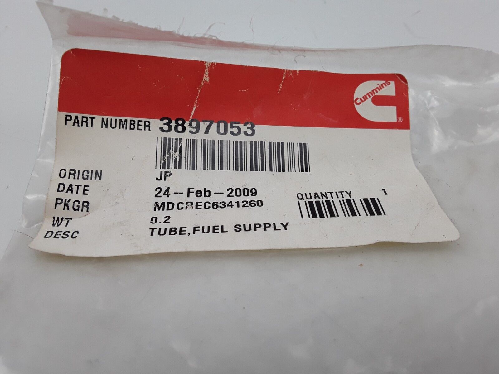 Genuine Cummins Line Fuel Supply Tube 3897053 Fits 5.9 liter B engines - HotCarParts