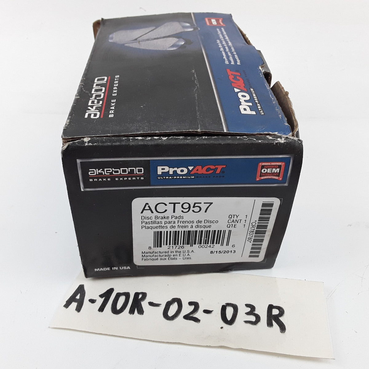 Akebono ACT957 Front Ceramic Disc Brake Pad Kit Fits Mazda 6 (2003 2004 2005)