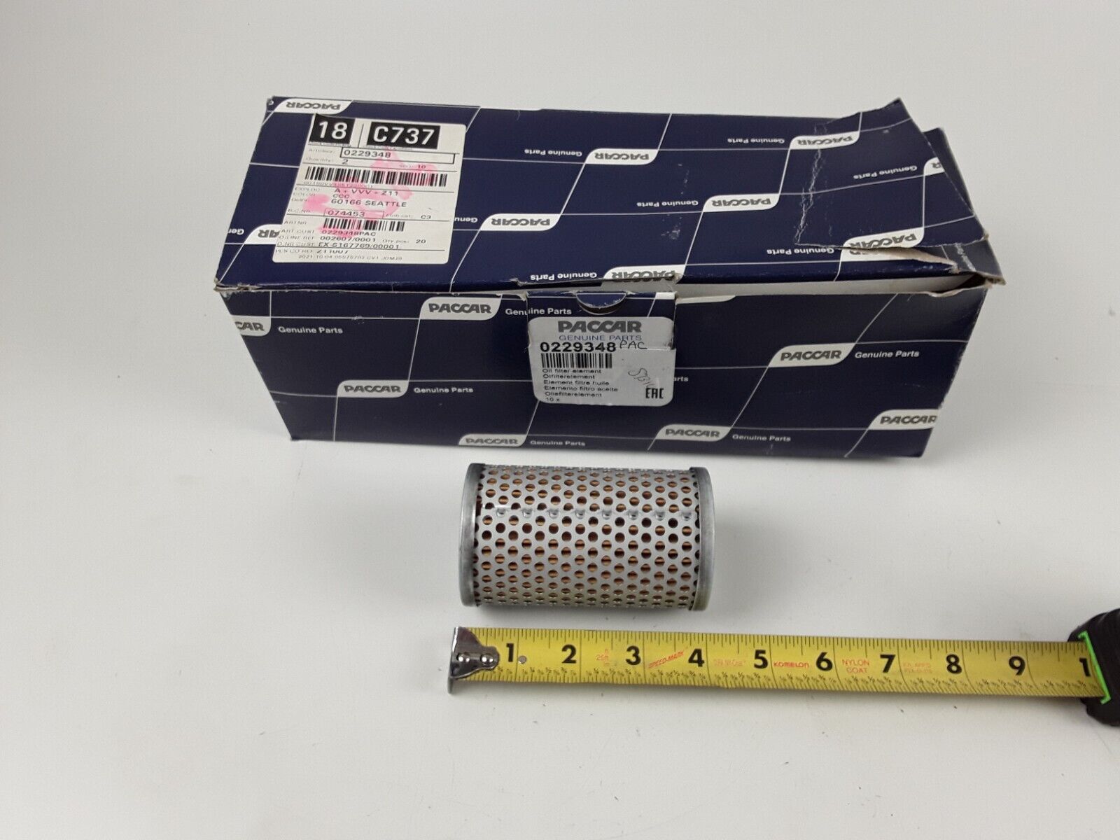 GENUINE Paccar 0229348 H601/4 Element Filter Power Steering - HotCarParts