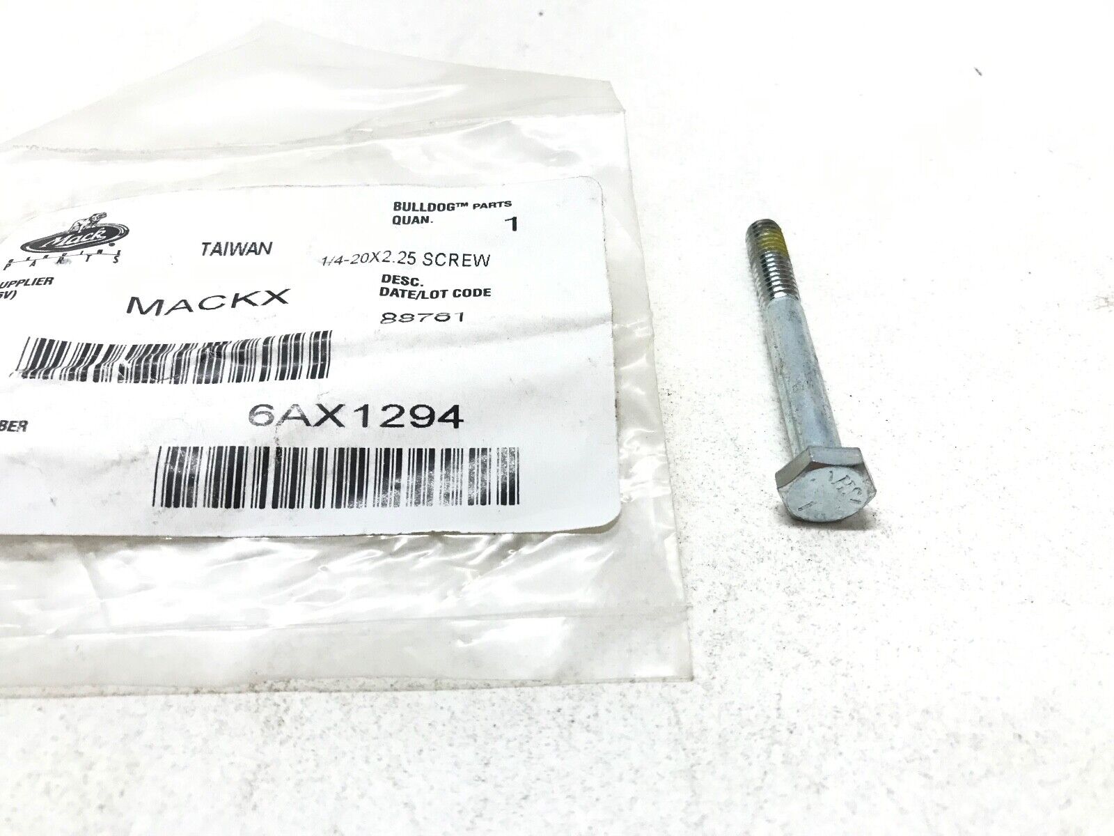 GENUINE MACK 6AX1294 SCREW MACH 1/4-20X2.25 - HotCarParts