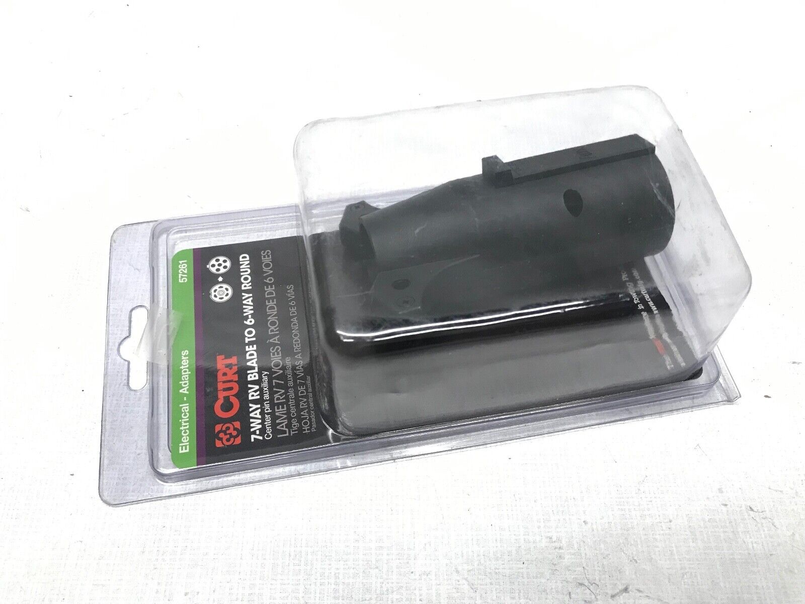 CURT 57261 7-Way Round RV To 6-Way Round Adapter - HotCarParts