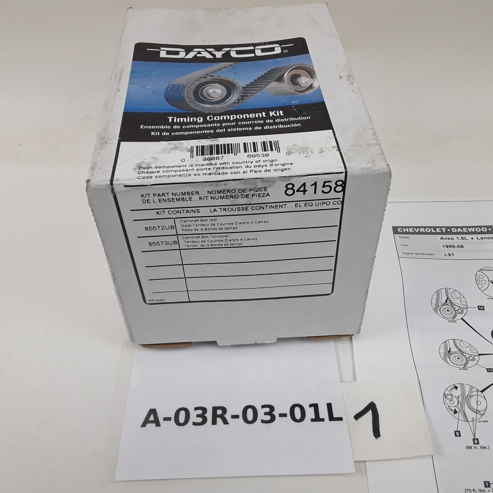 Engine Timing Belt Component Kit Fits Chevrolet Aveo Daewoo Lanos 1999-2008