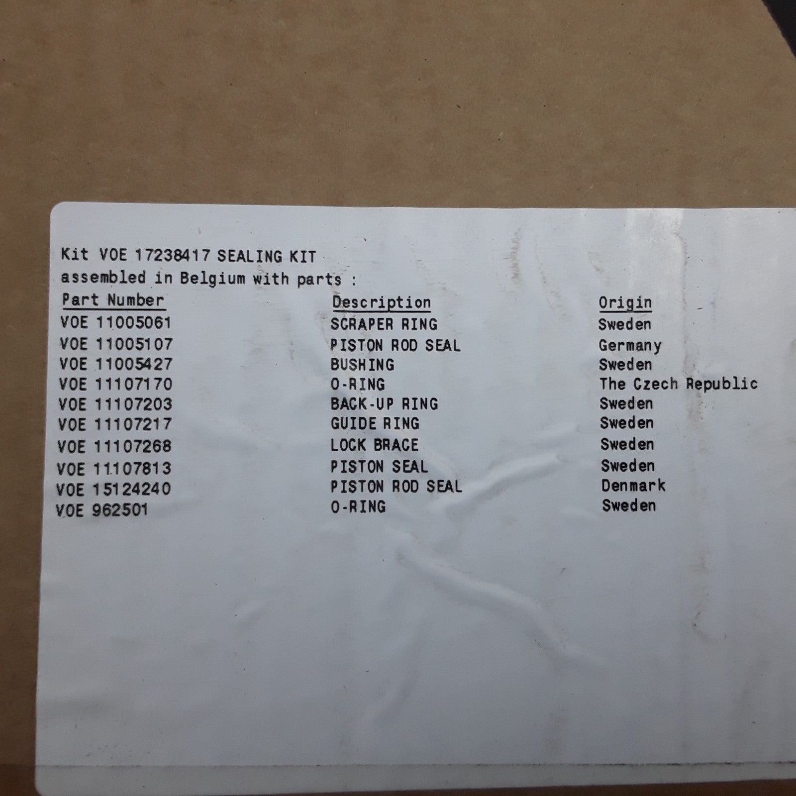 17238417 Lift Tilt Steering Cylinder Seal Kit Fits For Volvo Loader L180H 150G