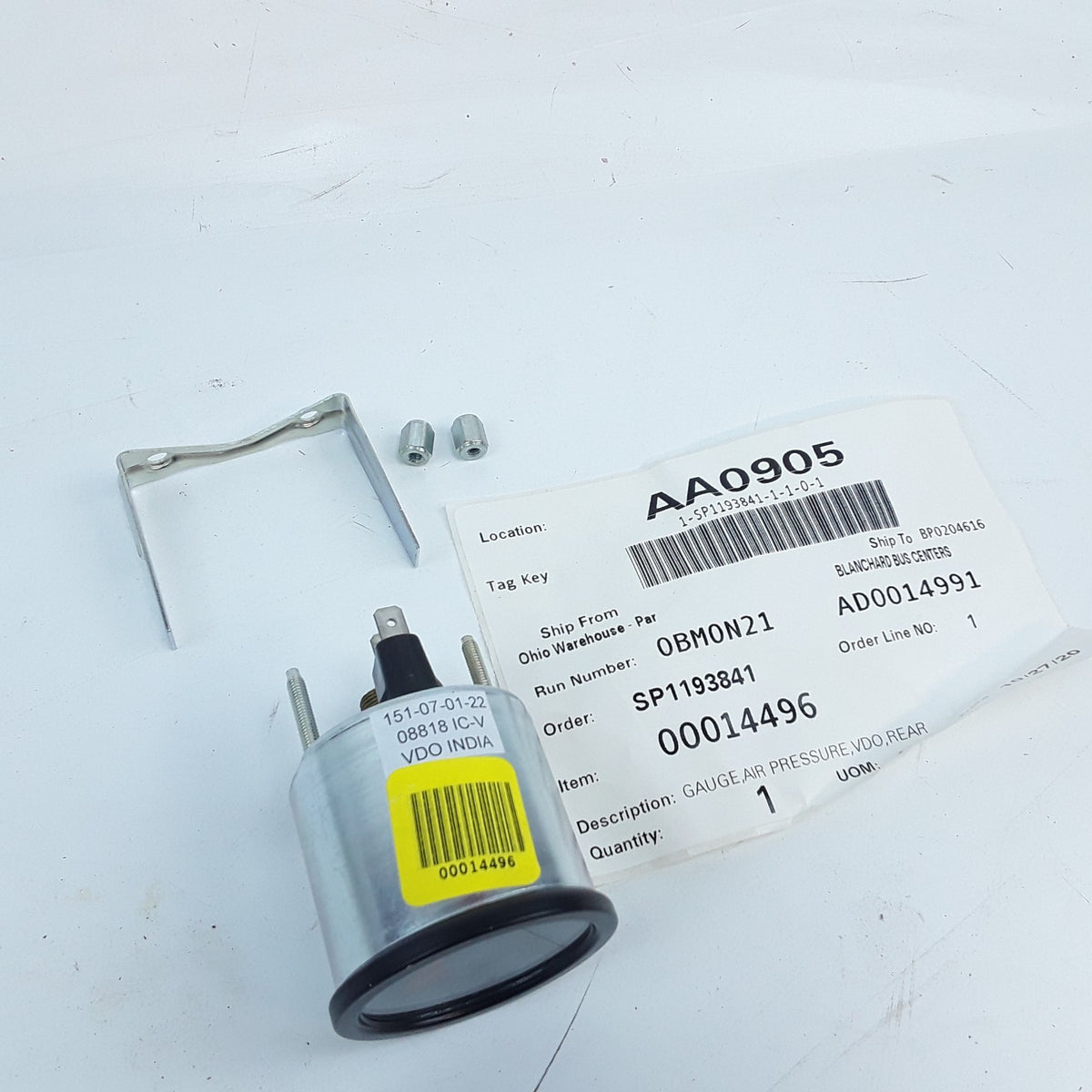 VDO Rear Air Pressure Gauge 0-150 psi Fits Commercial Truck and Bus
