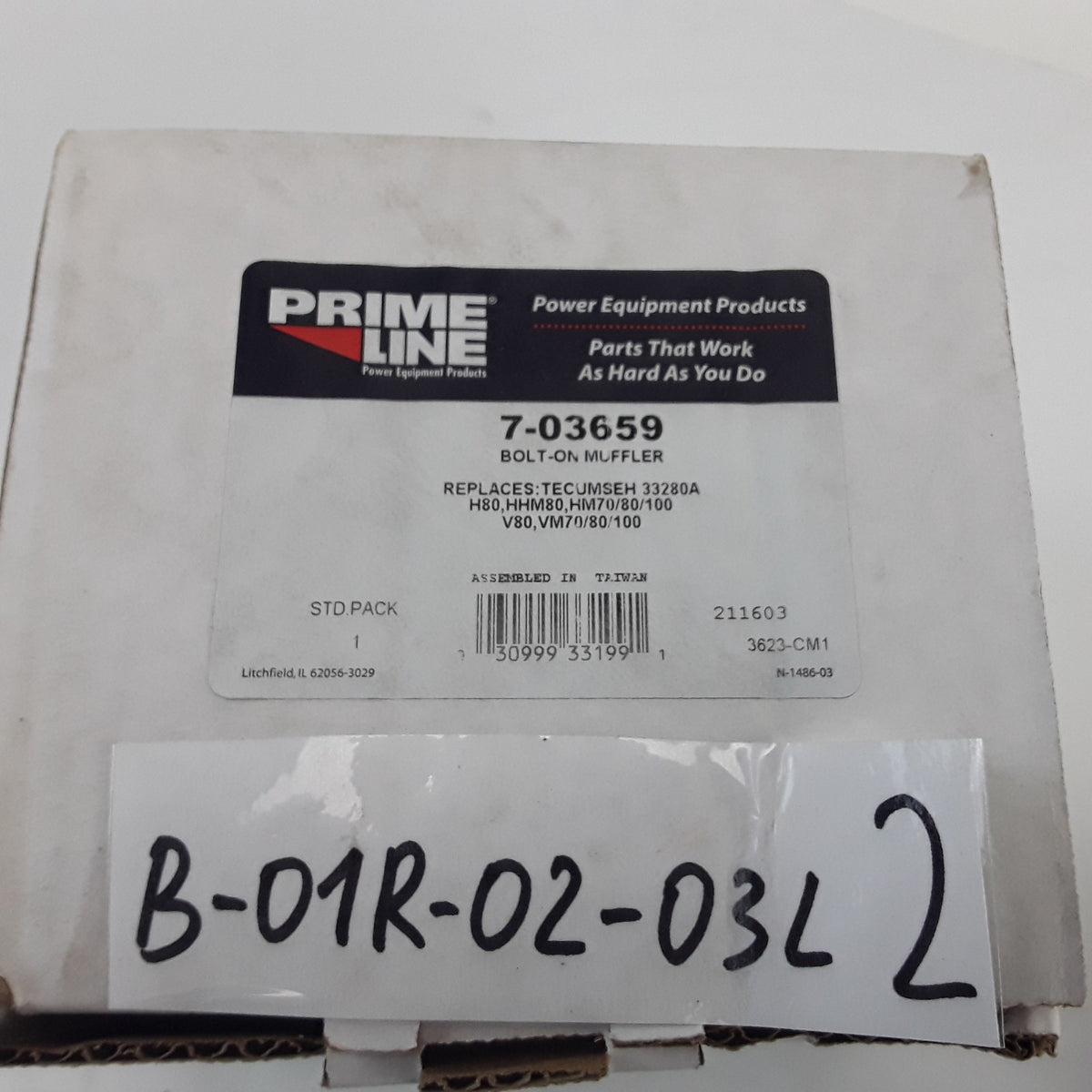 Prime Line 7-03659 Bolt-On Type Muffler Replaces 33280A H80, HM70/80/100 V80