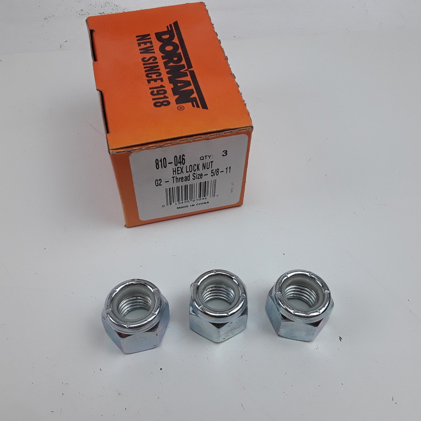 Dorman 810-046 Hex Lock Nut Steel Insert-Grade 2-Thread Size 5/8-11 Set of 3