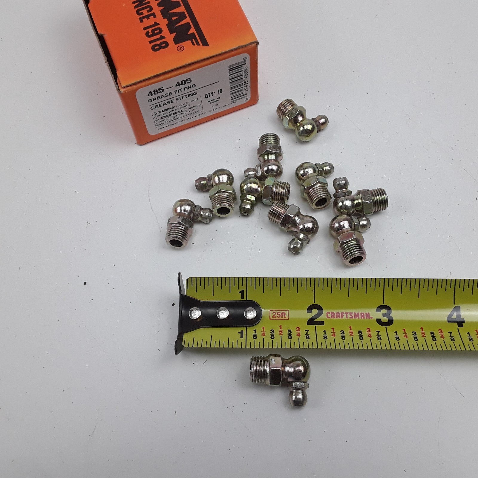 Dorman 485-405 Grease Fitting-90 Degree Brass 1/8 in Pipe Set of 10