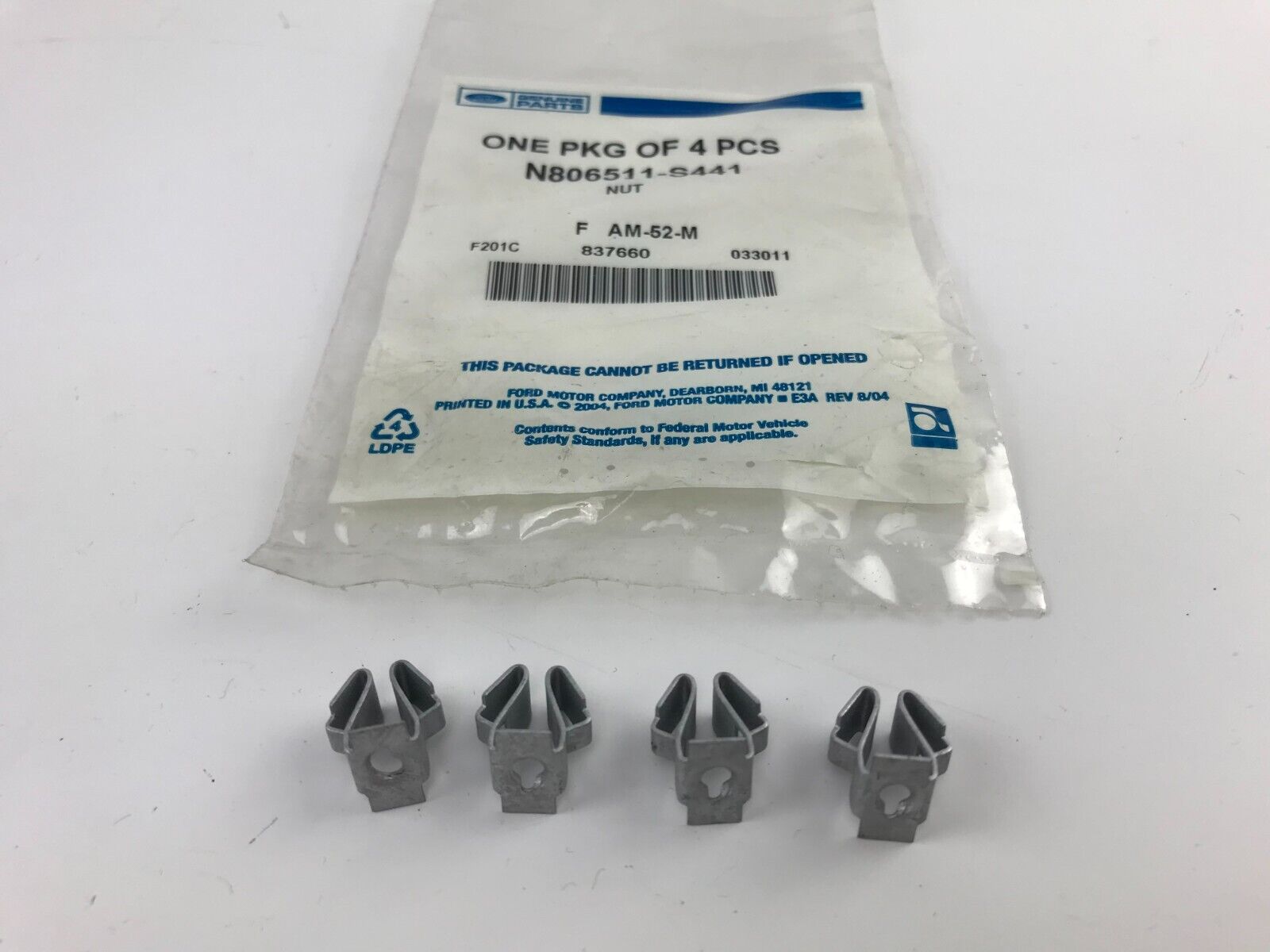 4 PCS. GENUINE OEM Ford N806511-S441 Nuts For Ford FAST SHIPPING - HotCarParts