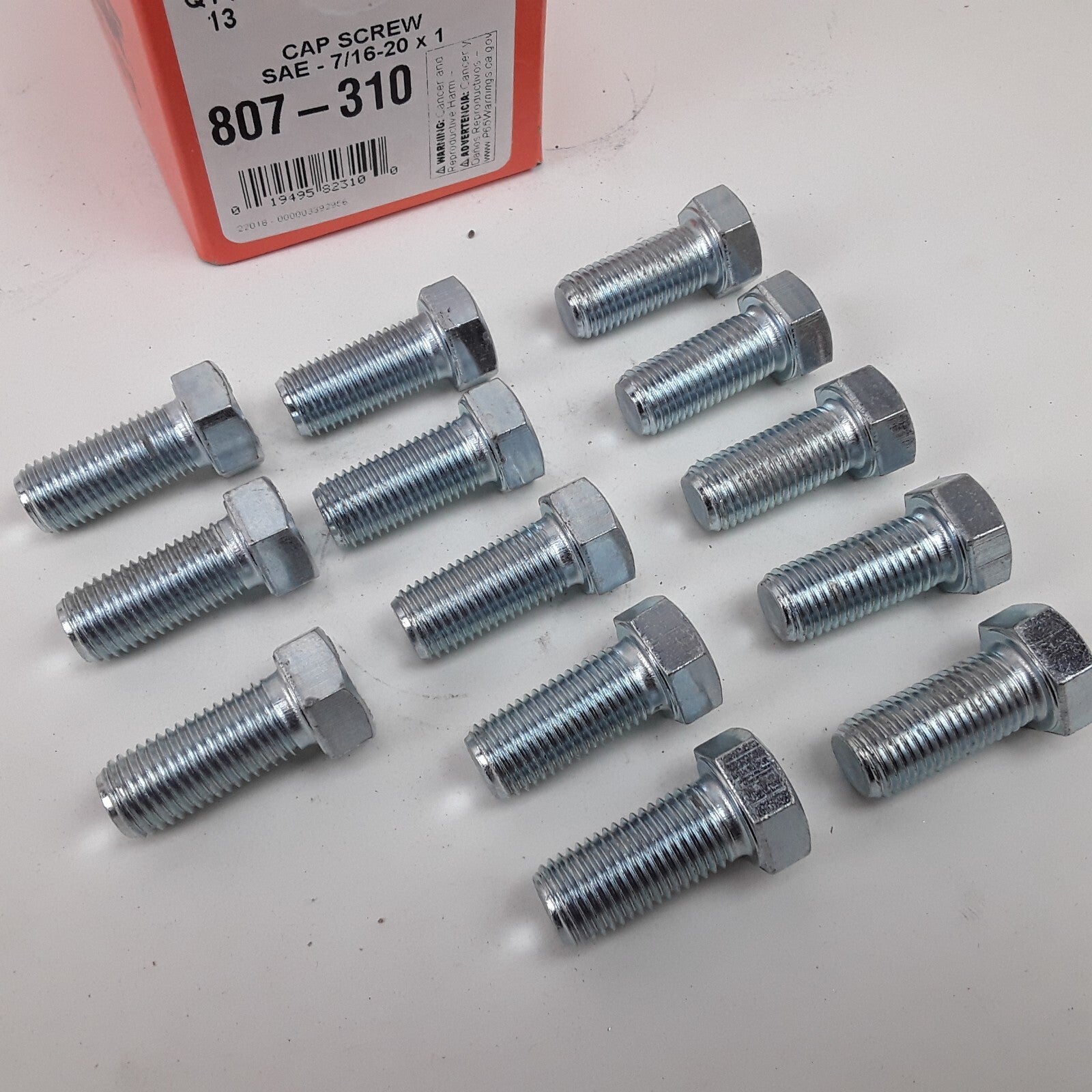 Multipurpose Car Truck Bolt Cap Screw-Hex Head-Grade 5- 7/16-20 x 1" Pack of 13