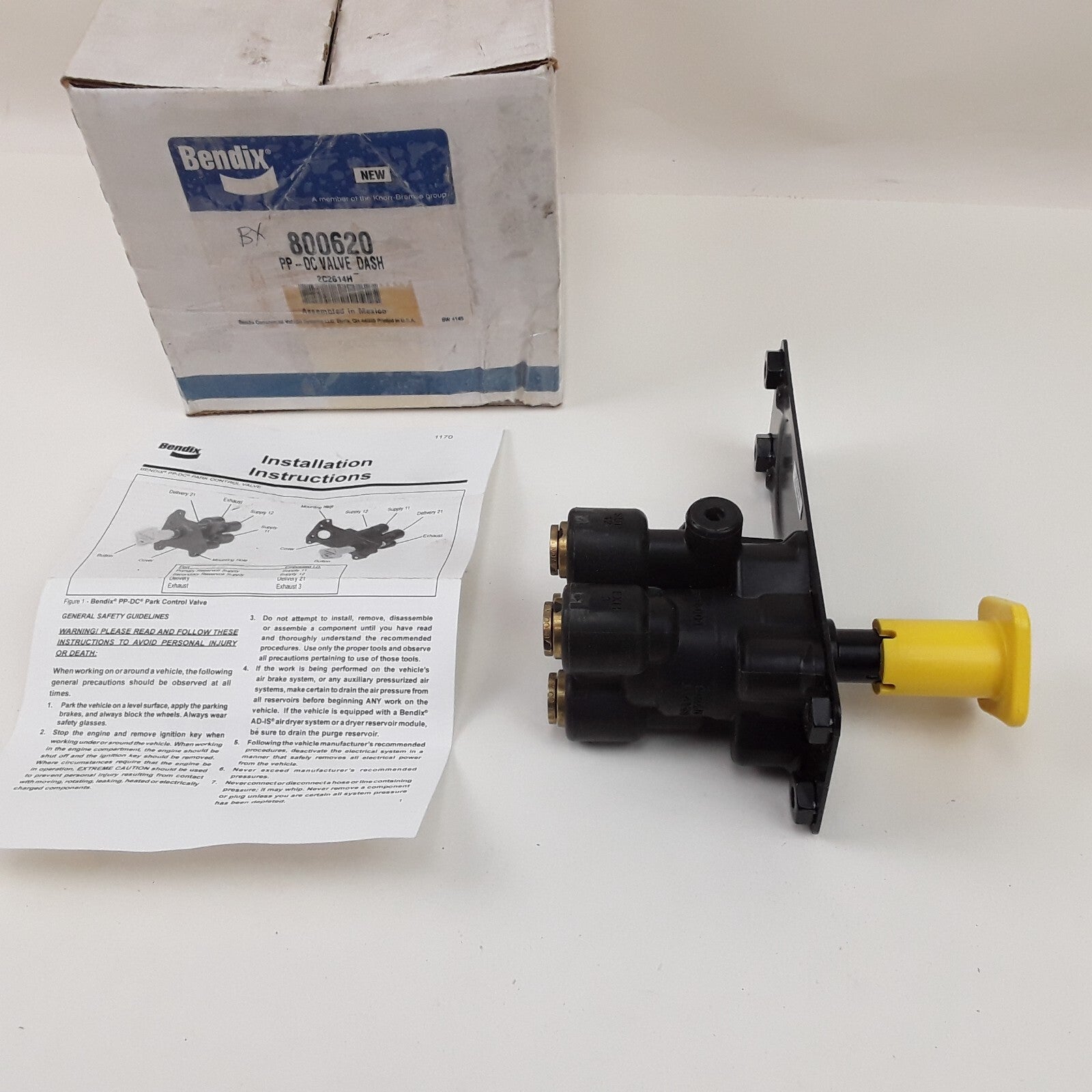 Bendix 800620 PP DC Air Brake Park Control Double Check Valve Dash Push-Pull