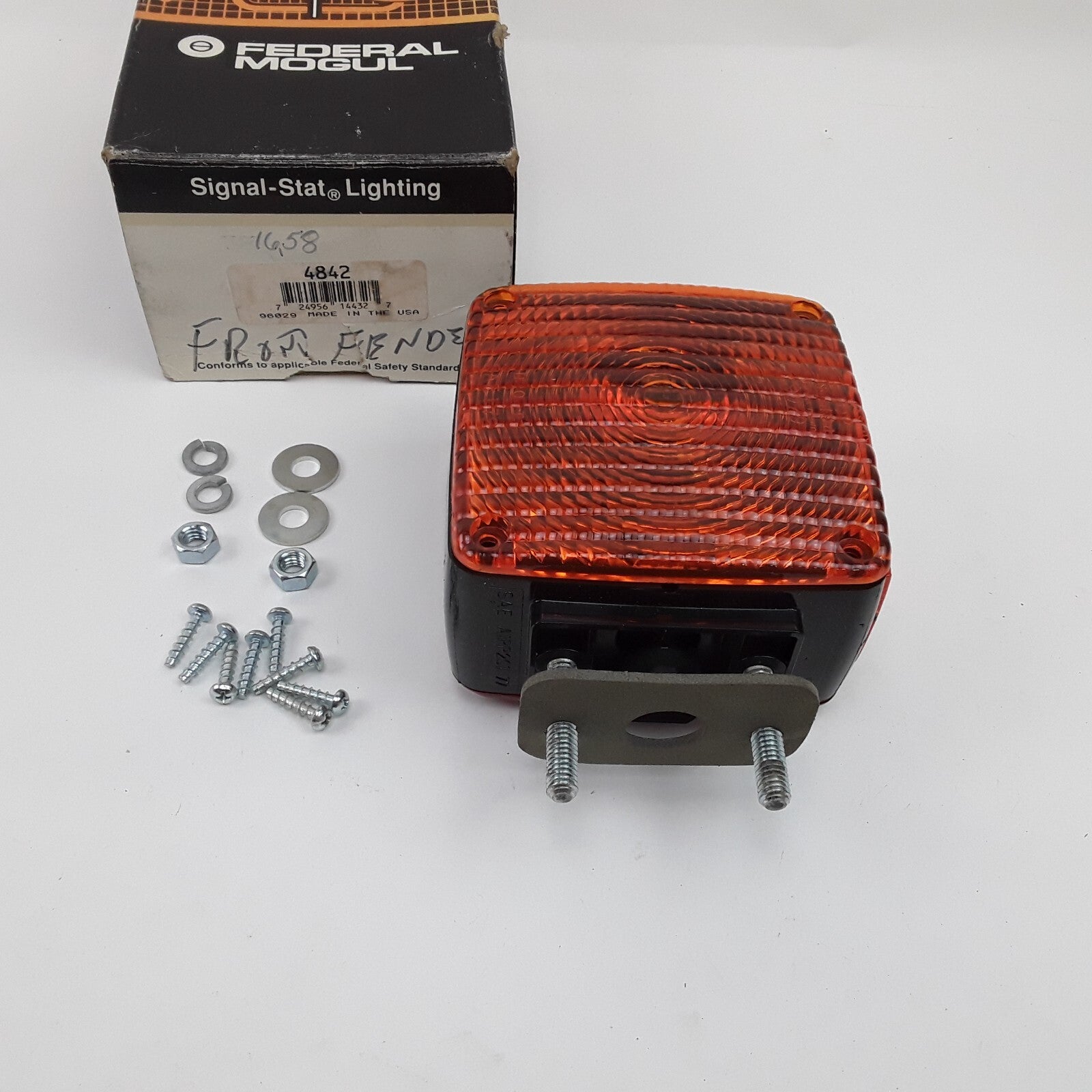 Signal-Stat 4842 Side Marker Truck Light Square 2 Stud Red/Yellow Dual Face