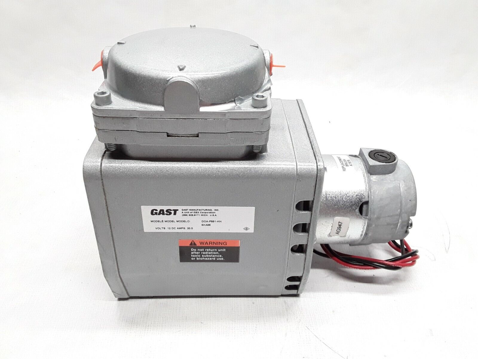 GAST DOA-P551-KH Compressor / Vacuum Pump,1/6 HP,12V 5KA86 - HotCarParts