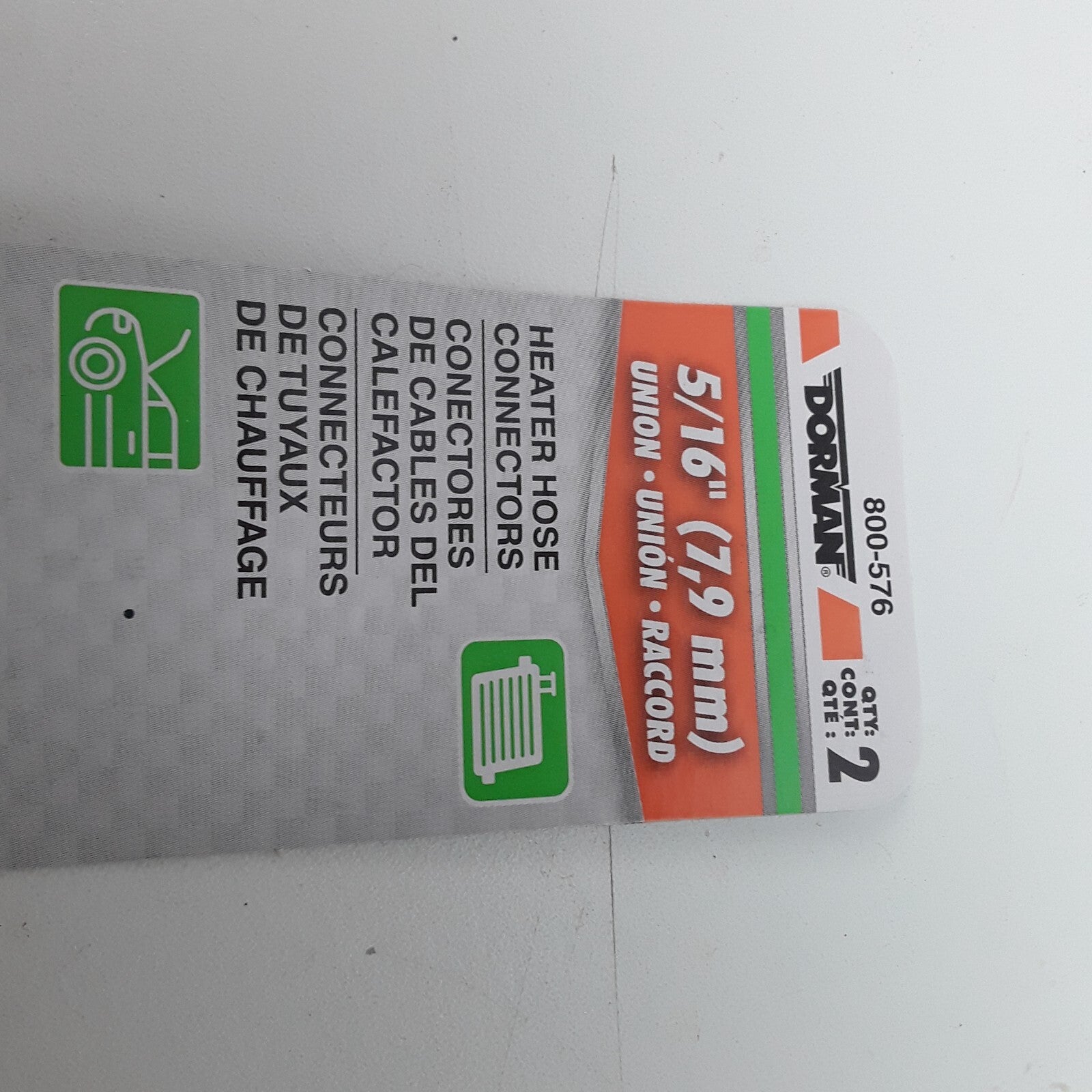 5/16 In. HVAC Heater Hose Connector, Straight To 5/16 In. Barbed Pack of 2