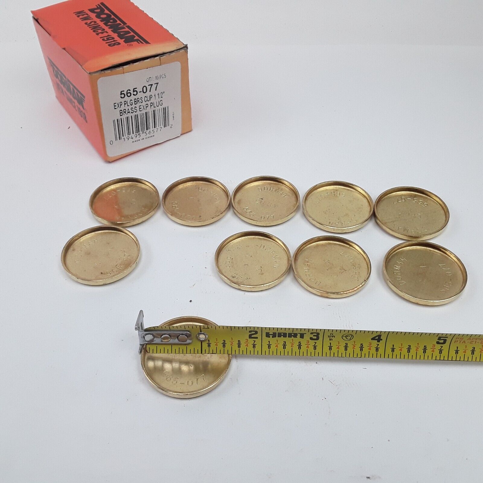 Brass Cup Expansion Plug 1-1/2 In Height 0.220 Pack of 10 Fits Mercury Lynx 1987