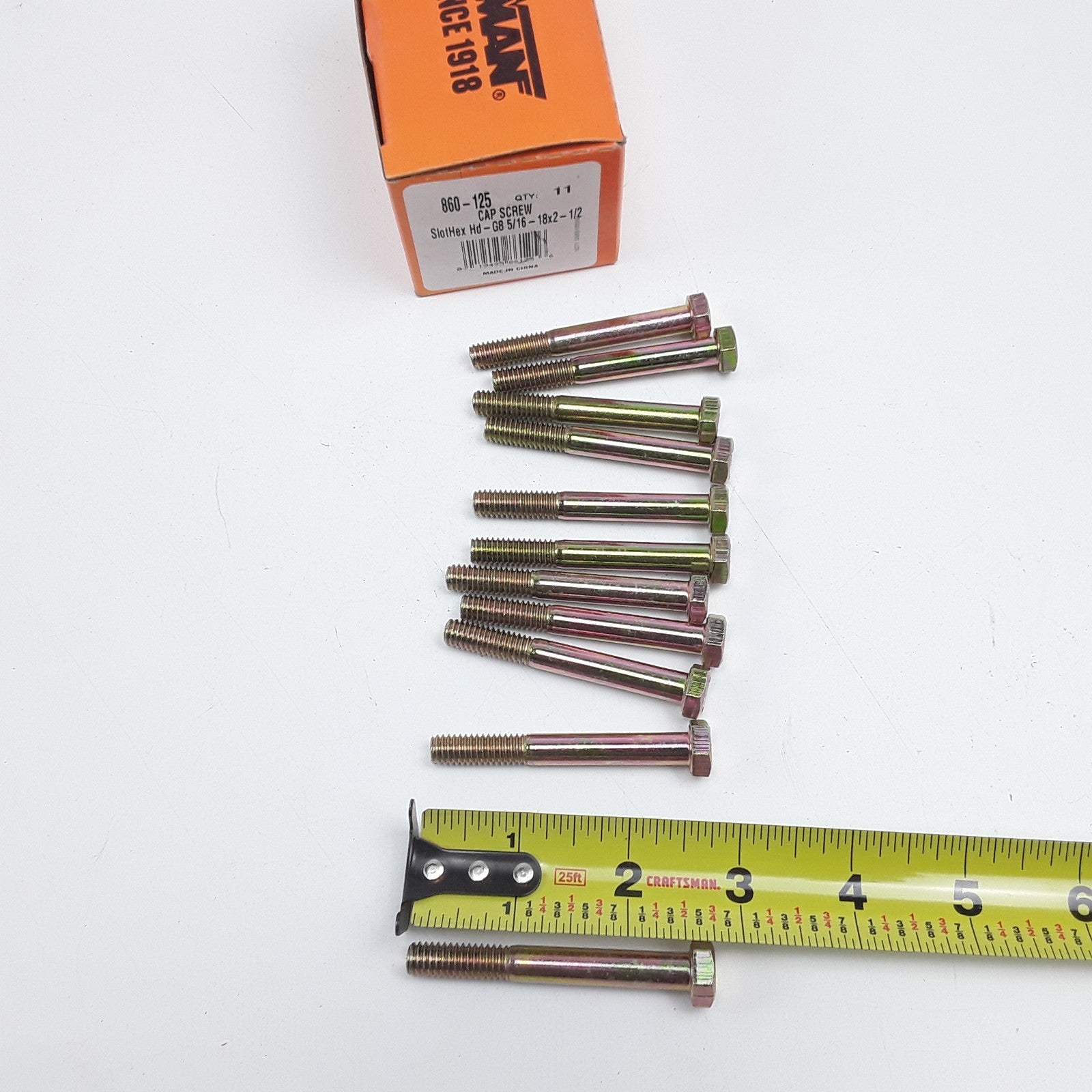 Dorman 860-125 Cap Screw-Hex Steel Head-Grade 8- 5/16-18 x 2-1/2 in Set of 11