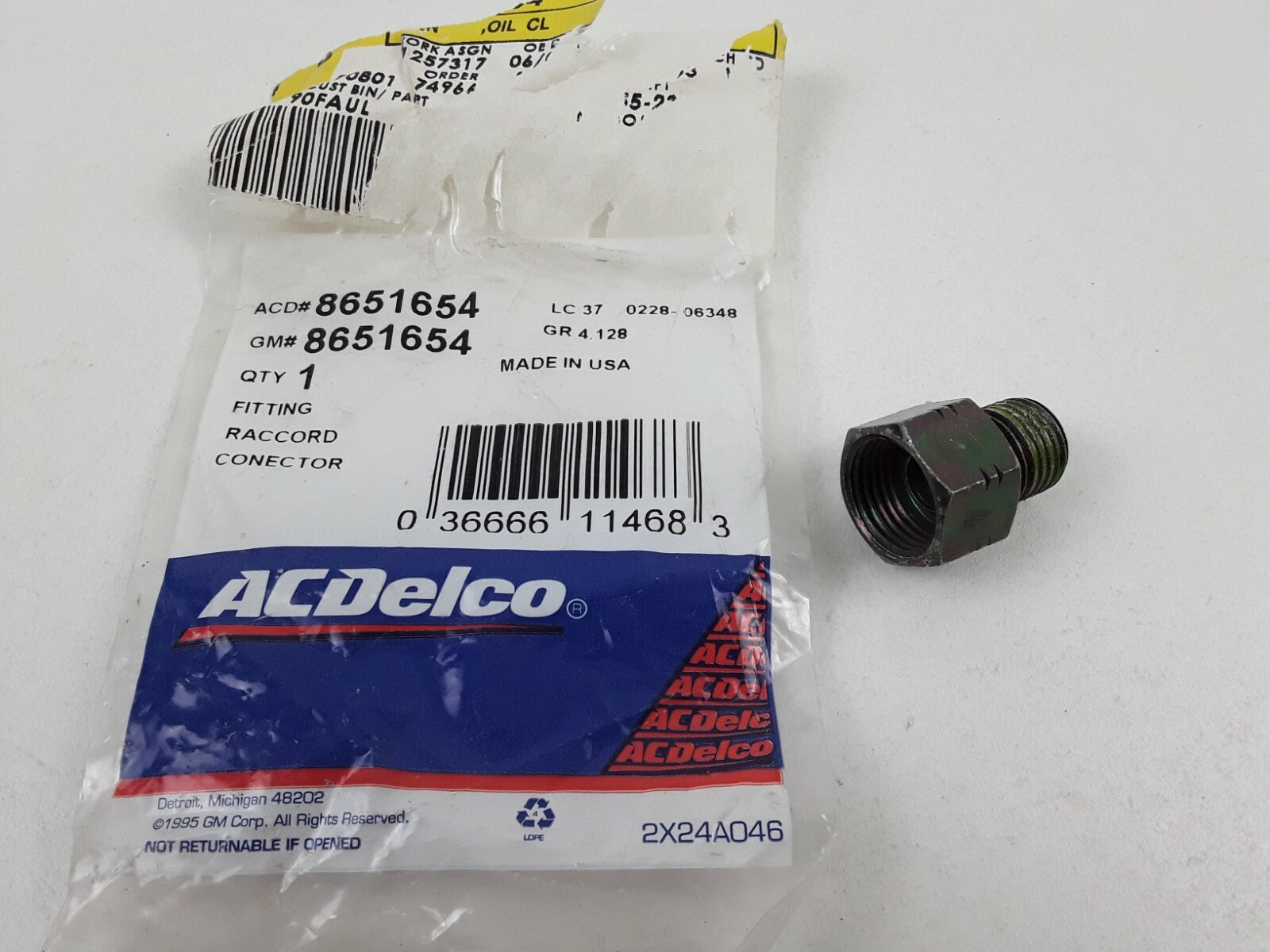 OEM ACDelco GM Automatic Transmission Oil Cooler End Fitting for Buick Cadillac