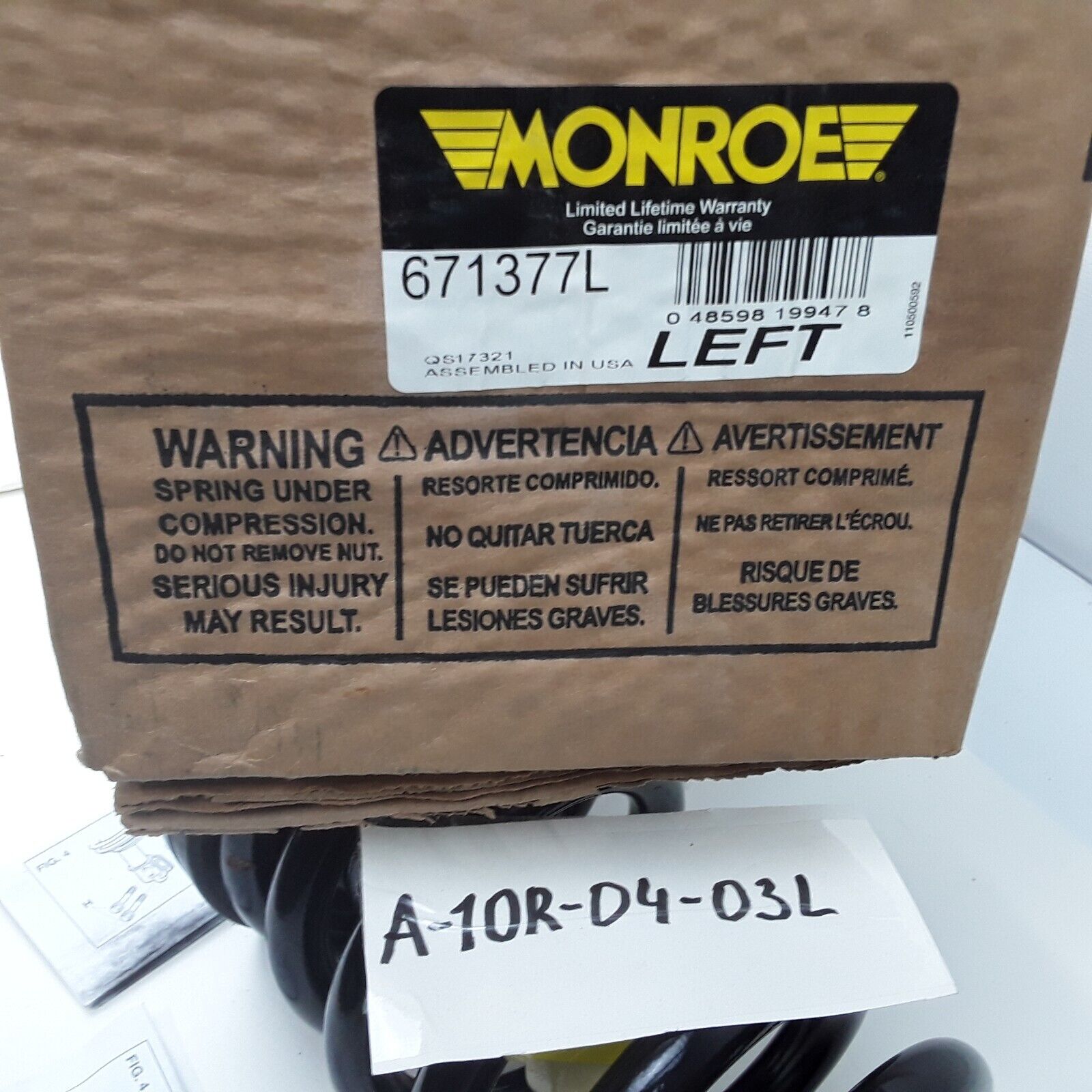 Monroe 671377L Quick-Strut Suspension Strut & Coil Spring Assembly for Jeep 2006