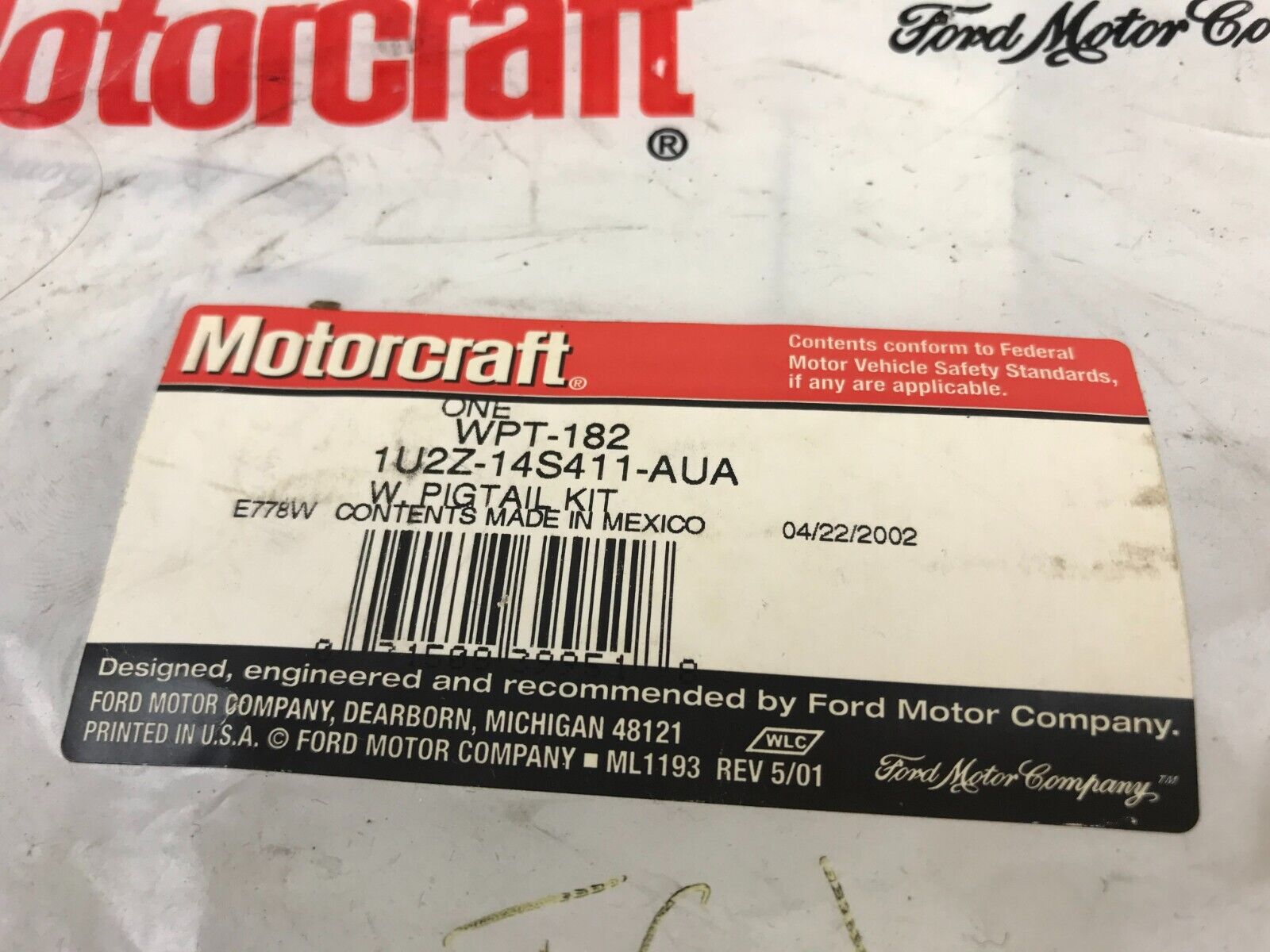 HVAC Pressure Switch Connector GENUINE OEM Motorcraft WPT-182 1U2Z-14S411-AUA - HotCarParts