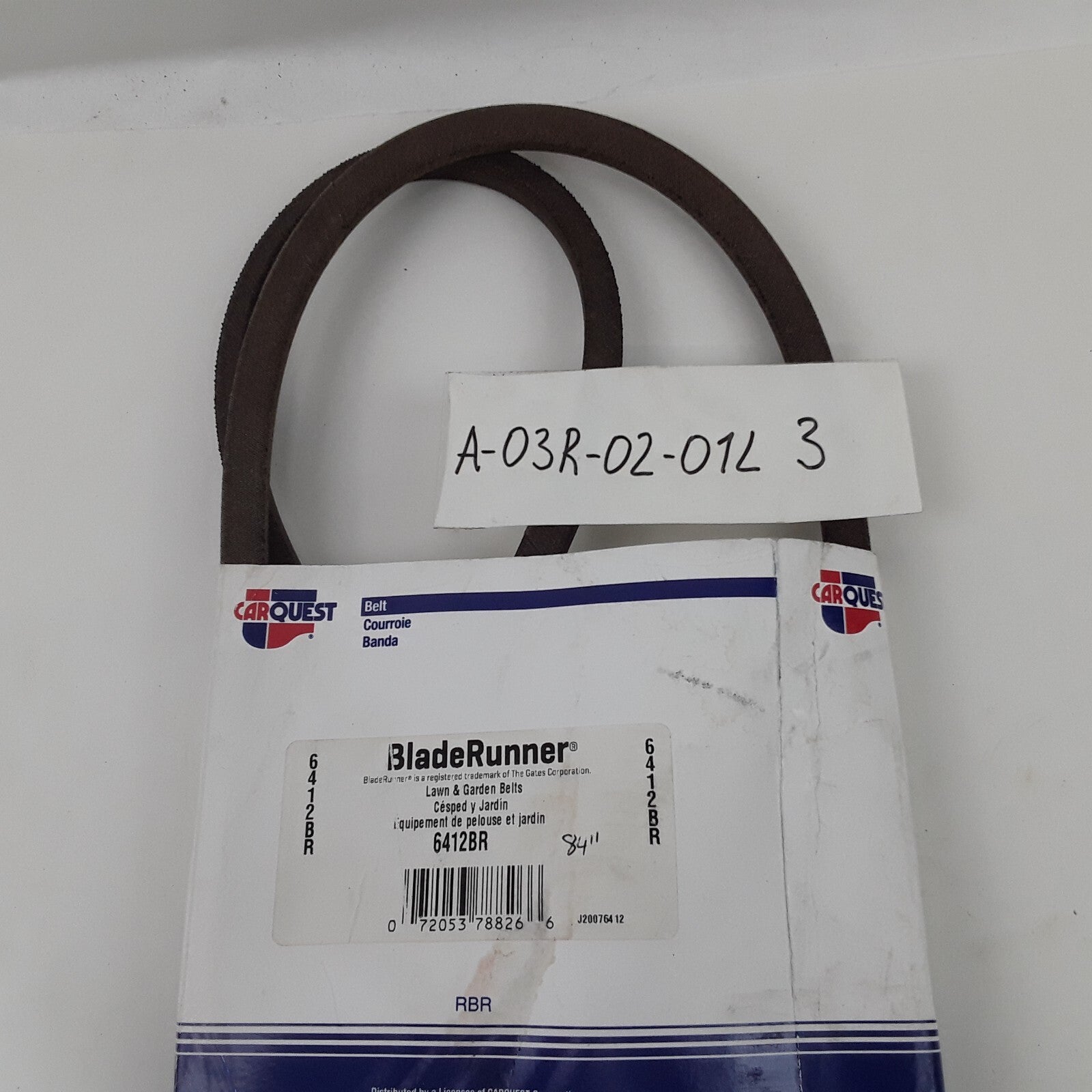 Carquest 6412BR Blade Runner Lawn and Garden Equipment Belt EPDM 84in