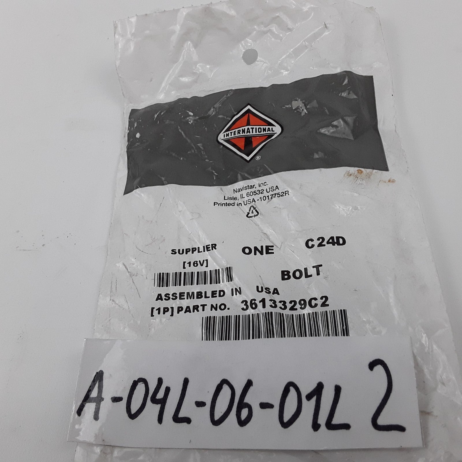 International 3613329C2 J-bolt Assembly M10 X 150 mm Cl.8.8 For Navistar Trucks