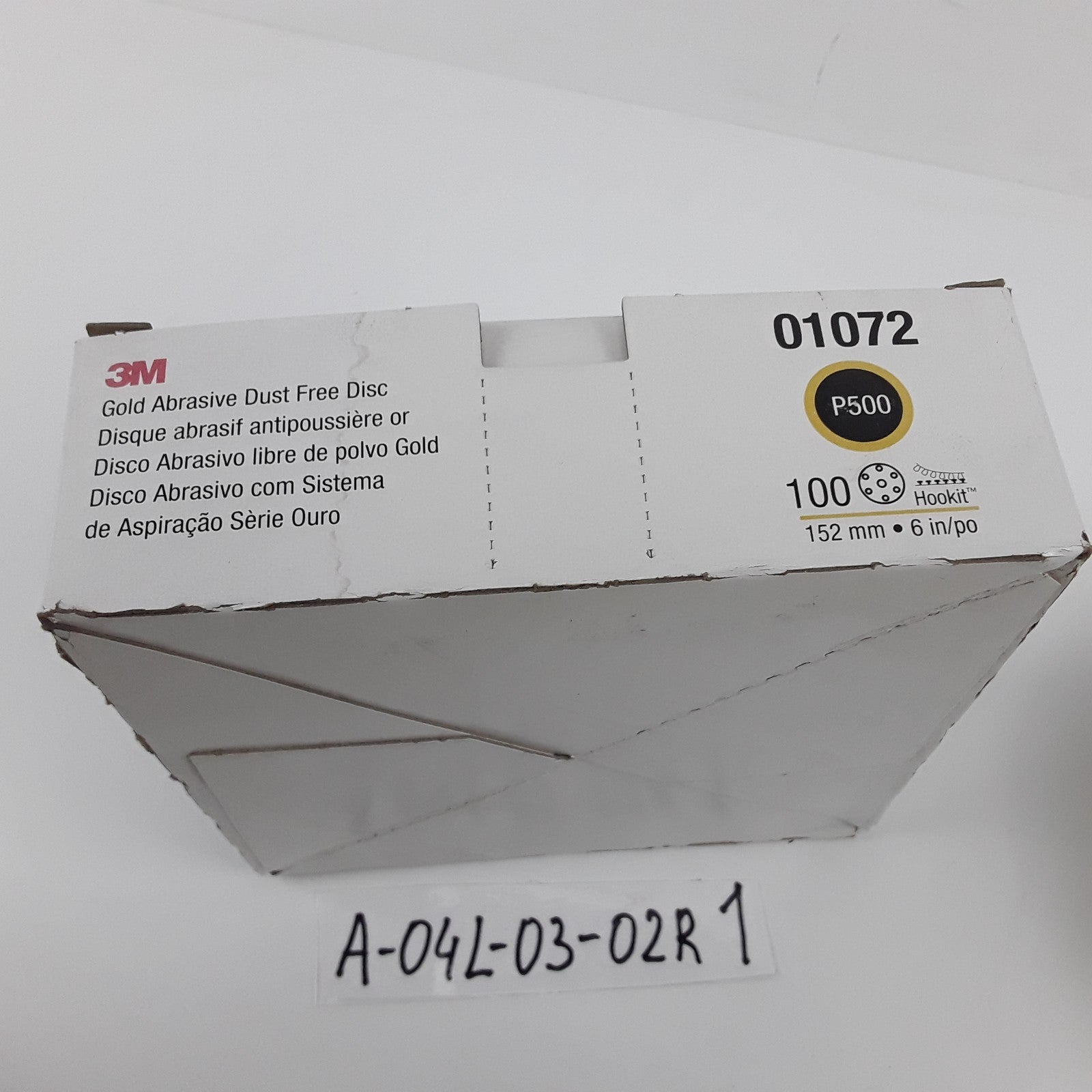 3M 01072 Gold Abrasive Dust Free Disc P500 Size 152mm 6in Heavy Duty Box of 100
