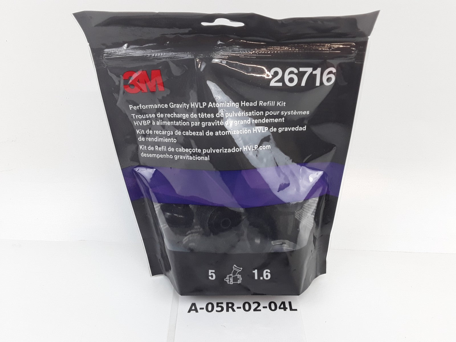 3M 26716 Purple 1.6 mm Gravity HVLP Atomizing Head Refill Pack (5 ct)