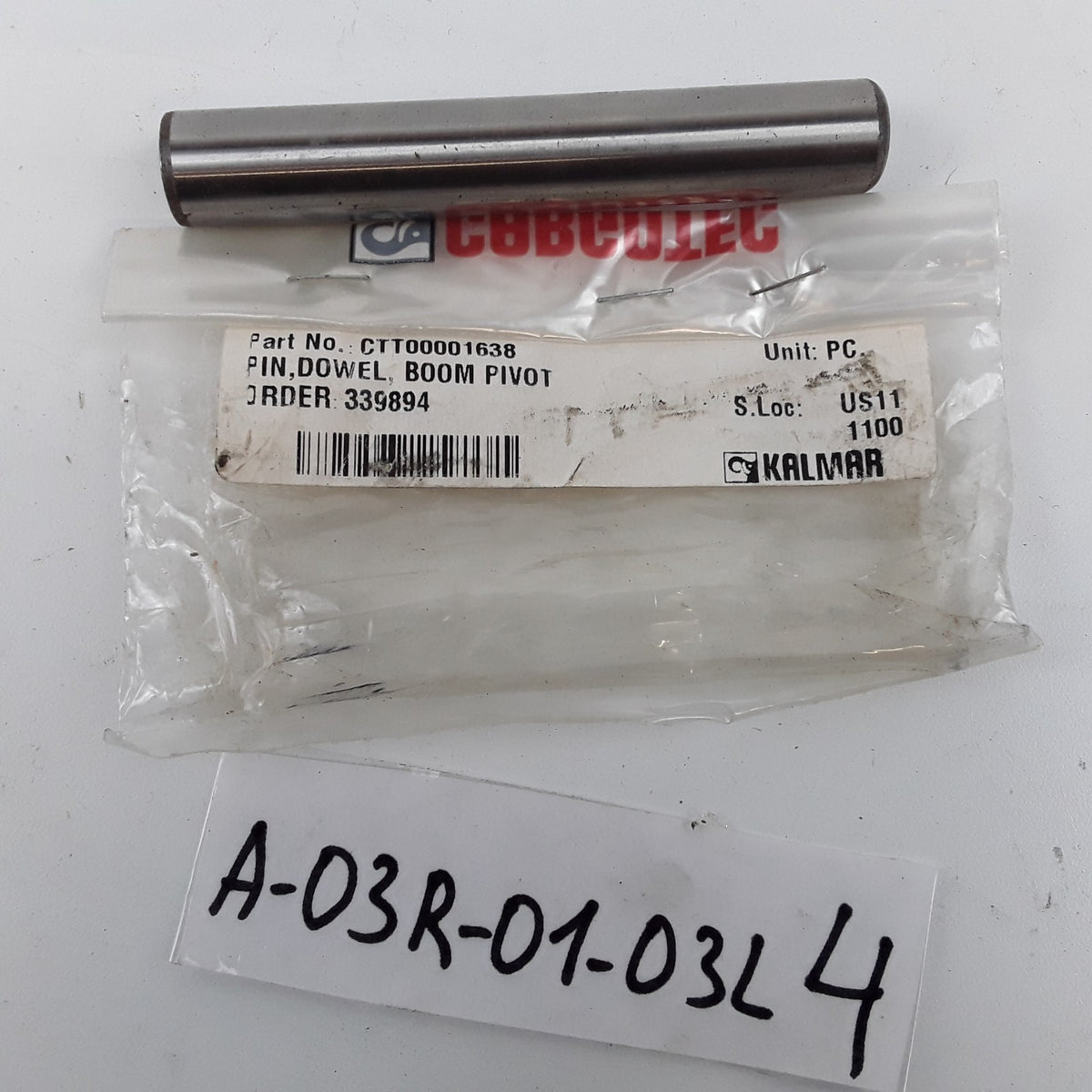 Kalmar Ottawa CTT00001638 Dowel Boom Pivot Pin Fits Tractors and Yard Trucks