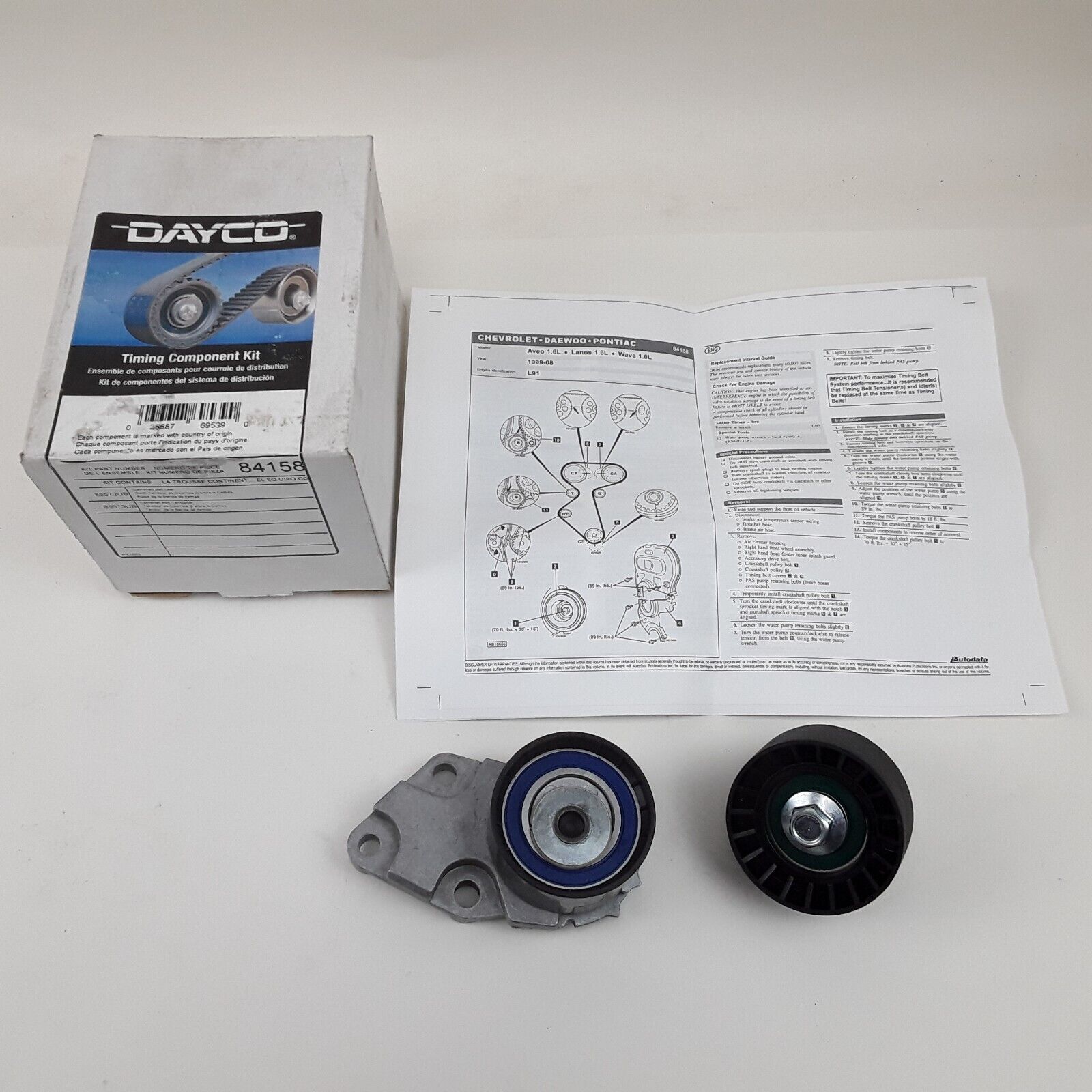 Engine Timing Belt Component Kit Fits Chevrolet Aveo Daewoo Lanos 1999-2008