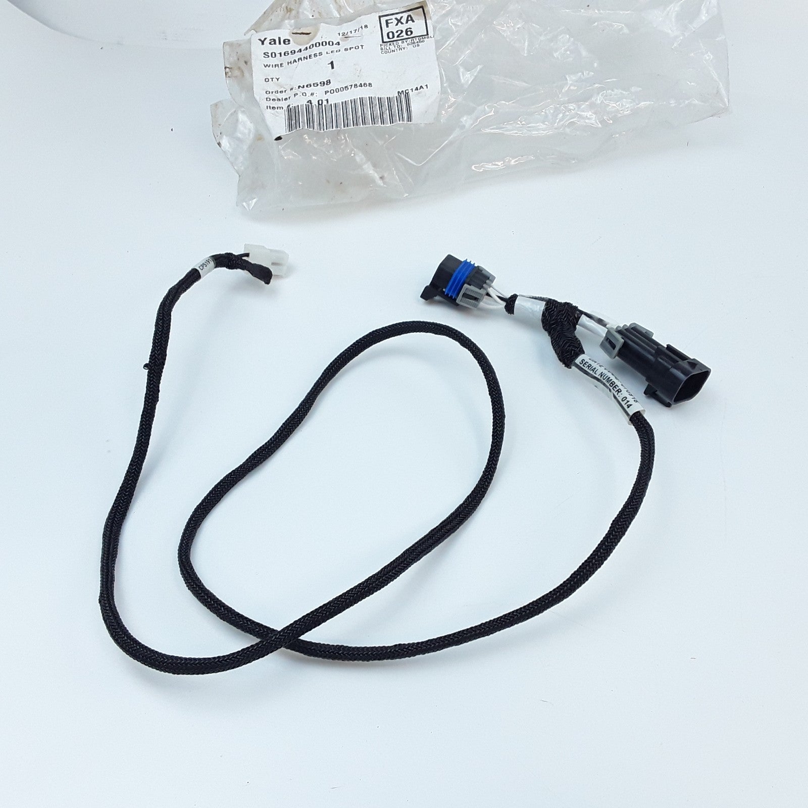 Yale S01694400004 Wire Harness LED Spot Light Assembly For Forklifts