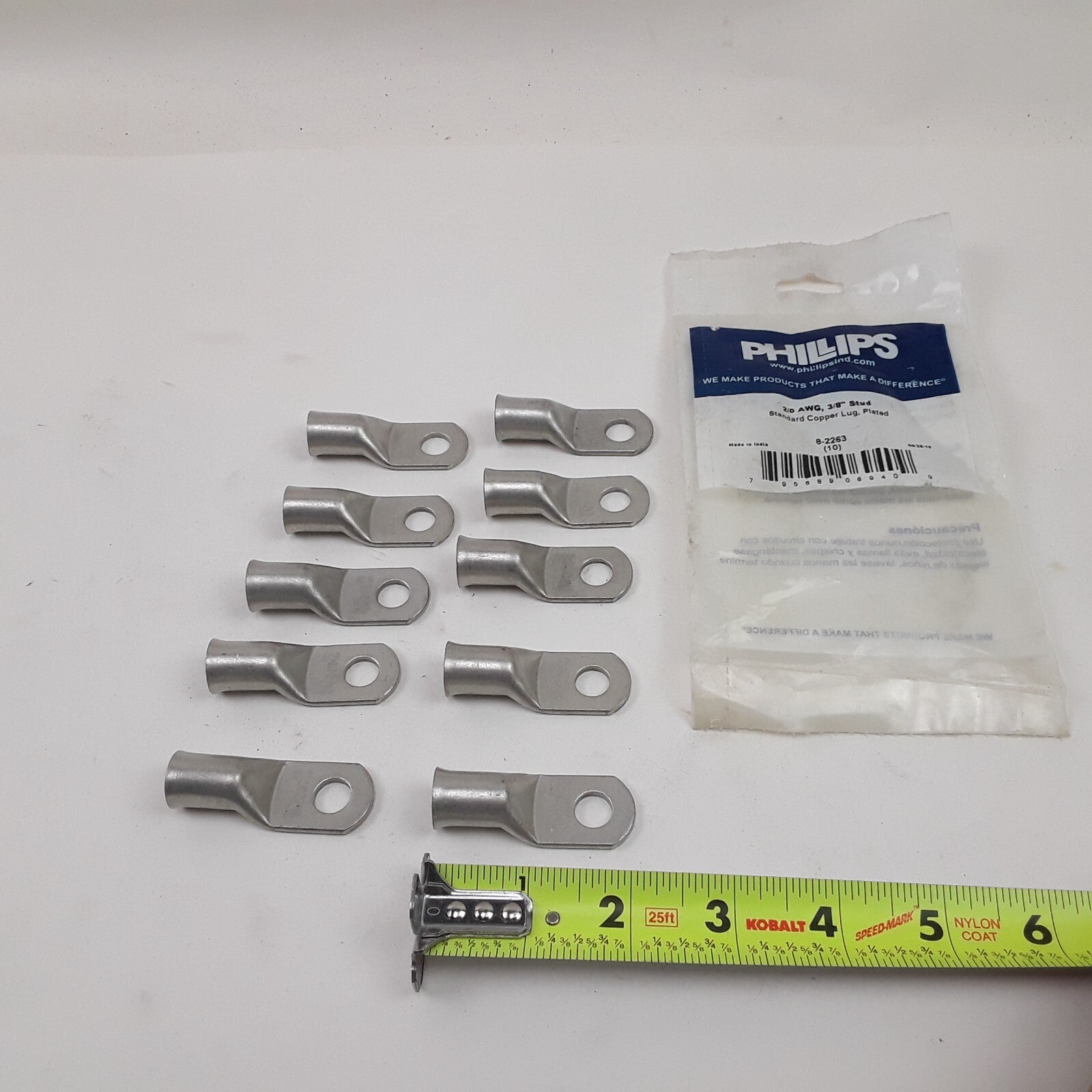 Phillips 8-2263 Electrical Wiring Lug Straight Tin Plated 3/8 in. Stud 2/0 gauge