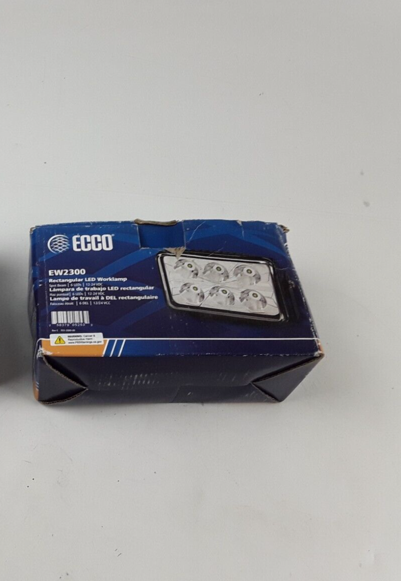 Ecco Ew2300 Spot Light Led 2-1/2" Depth 4-13/64" H Rectangular Worklamp Beam - HotCarParts