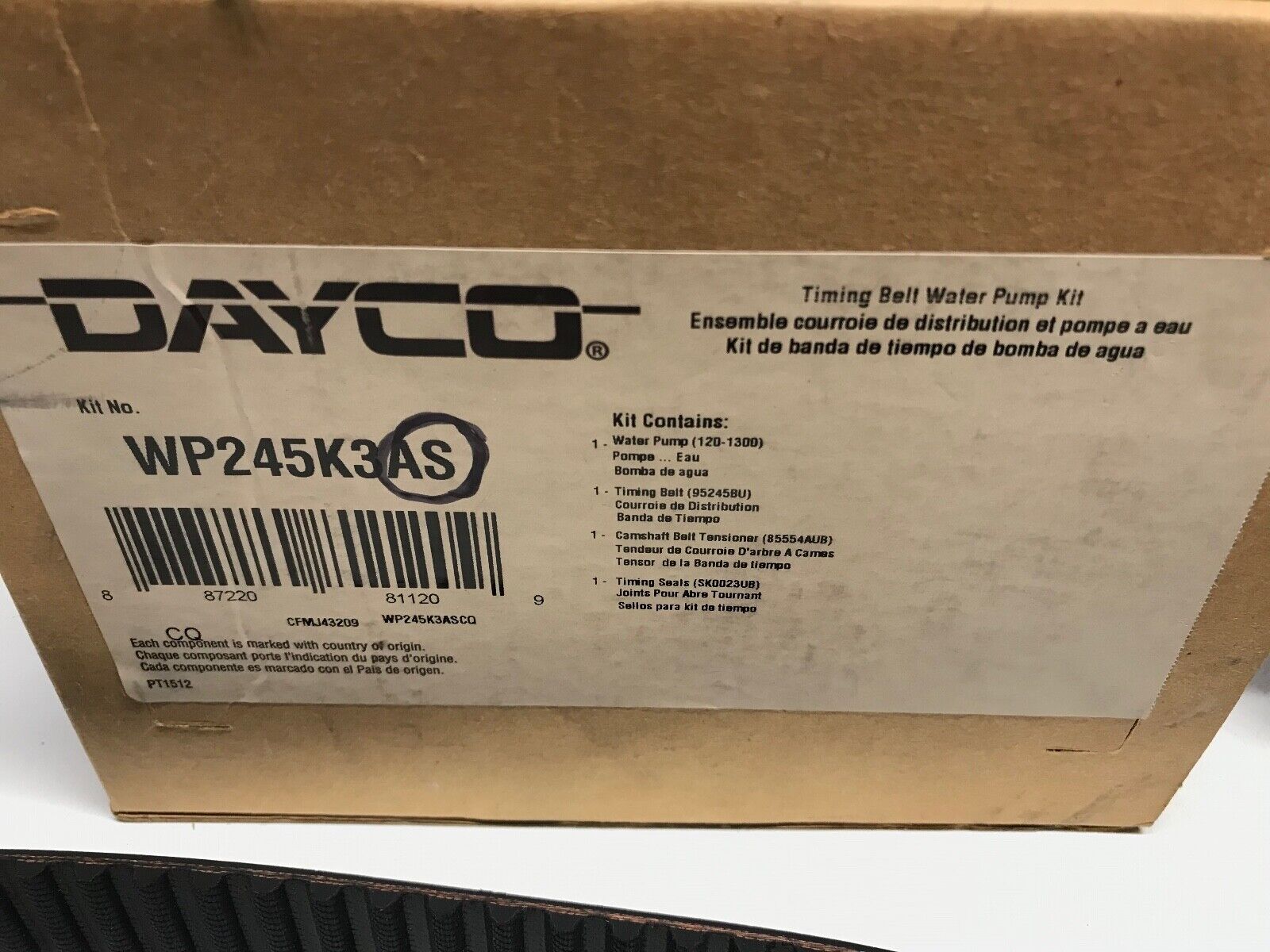 Engine Timing Belt Kit with Water Pump-Water Pump Kit with seals Dayco WP245K3AS - HotCarParts