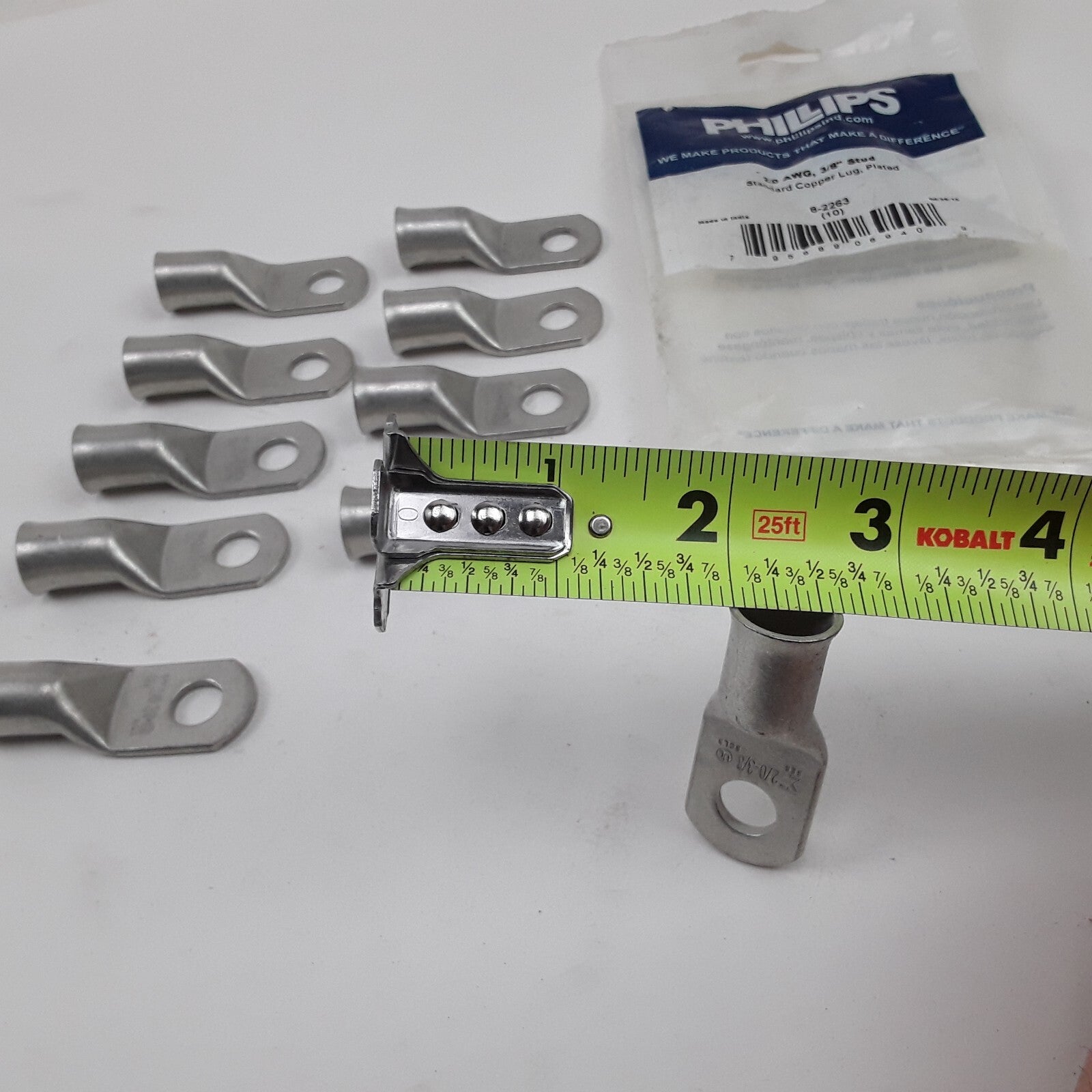 Phillips 8-2263 Electrical Wiring Lug Straight Tin Plated 3/8 in. Stud 2/0 gauge