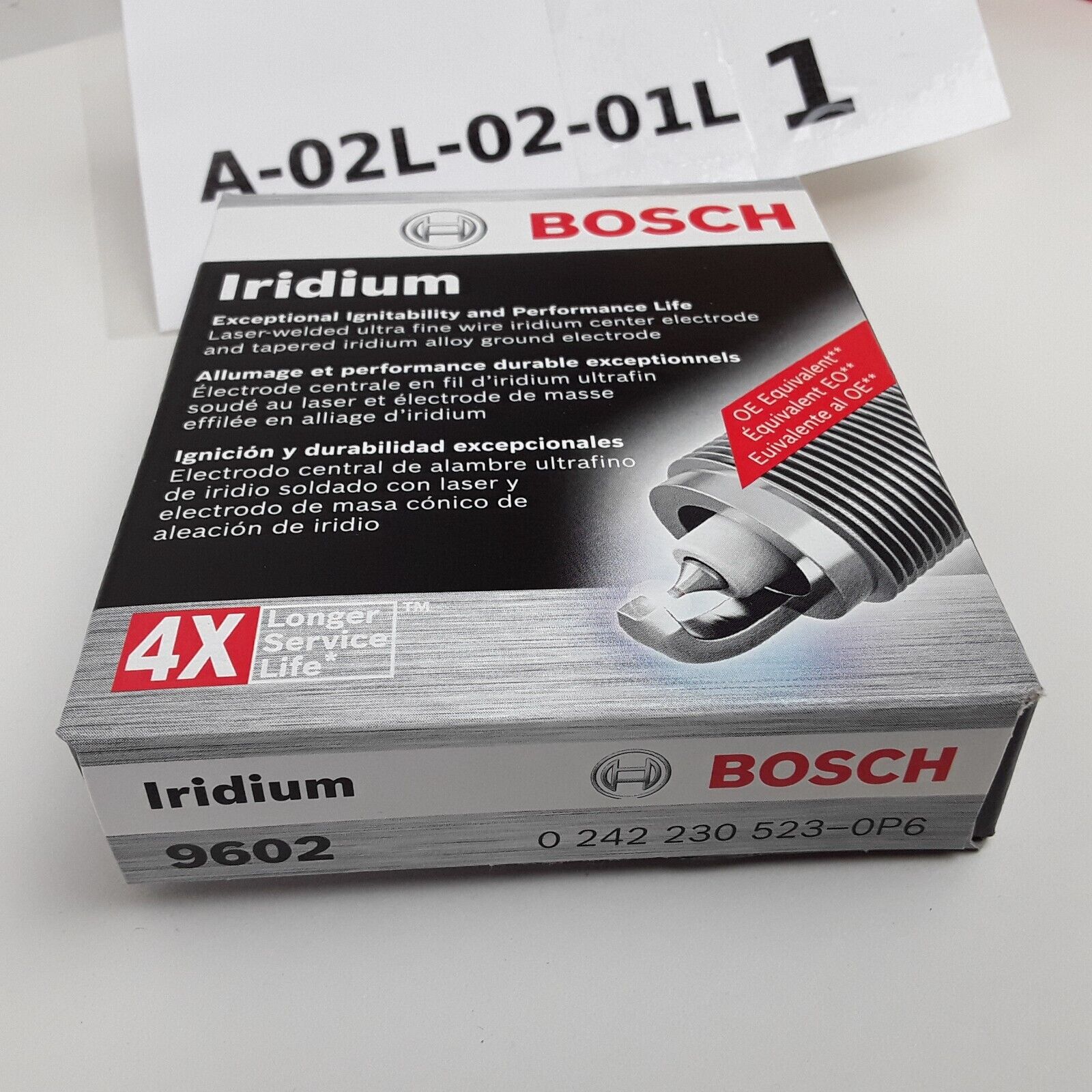 Set of 4 Bosch 9602 Double Iridium Spark Plugs Fits Cadillac, Chevrolet, GMC