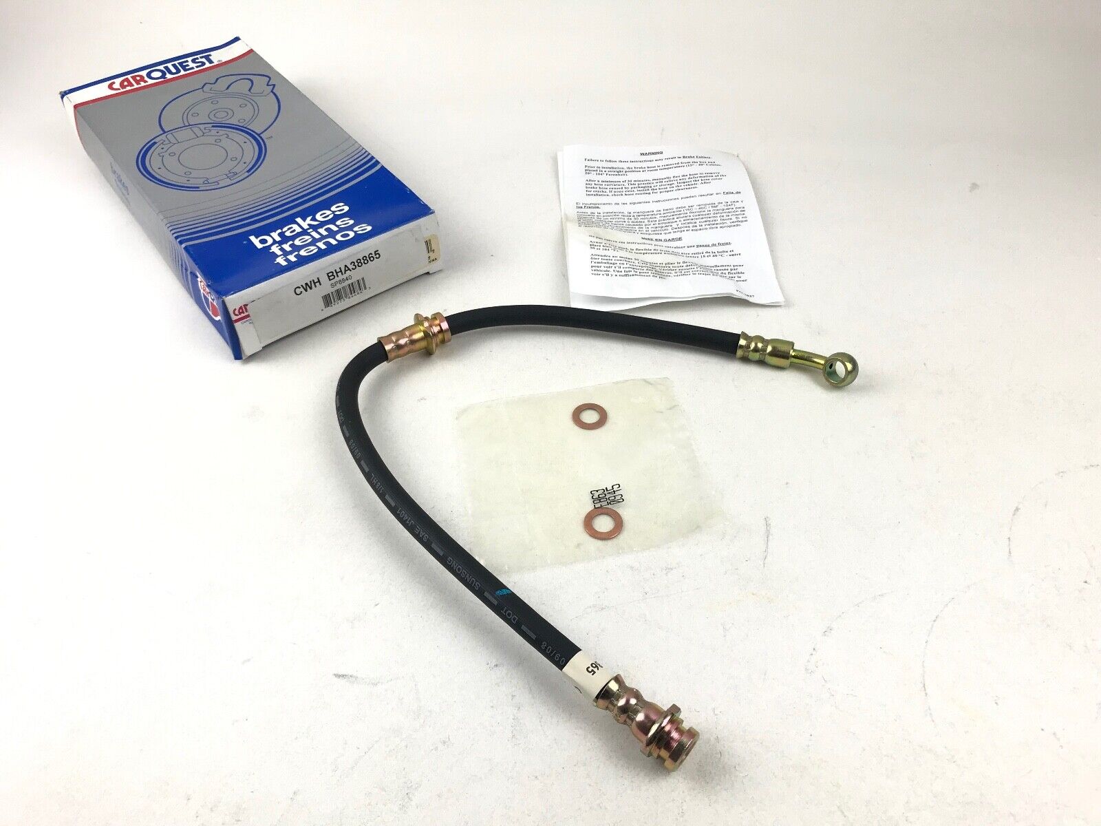 Brake Hydraulic Hose Front-Right/Rear CARQUEST BHA38865 for Nissan NX, Sentra, - HotCarParts