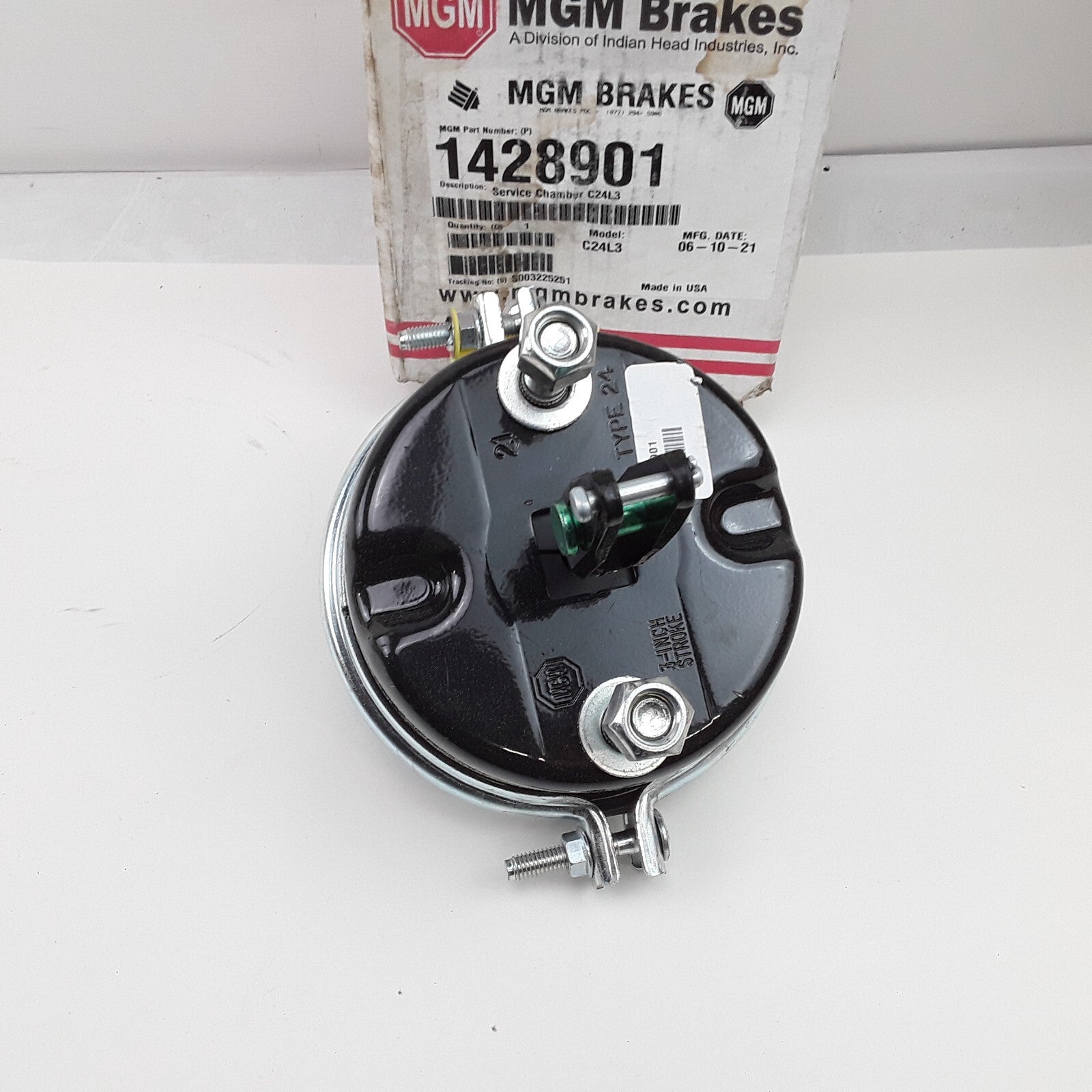 Air Brake Chamber 1428901 ,1428 Series 3" Stroke, Model C24L3, 2.25" Welded Yoke