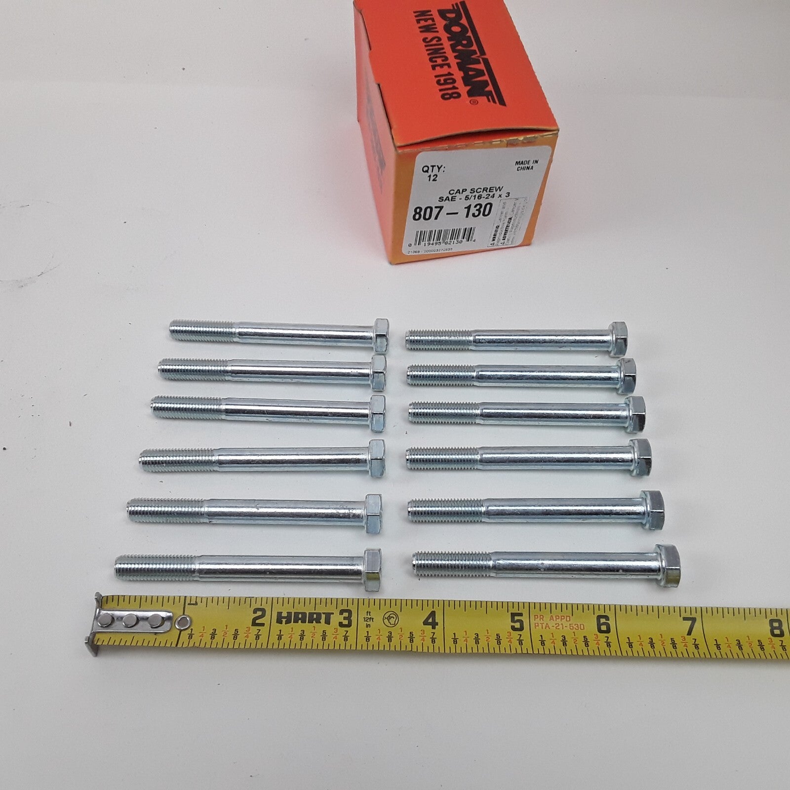 Multipurpose Car Truck Bolt Cap Screw-Hex Head-Grade 5- 5/16-24 x 3" Pack of 12