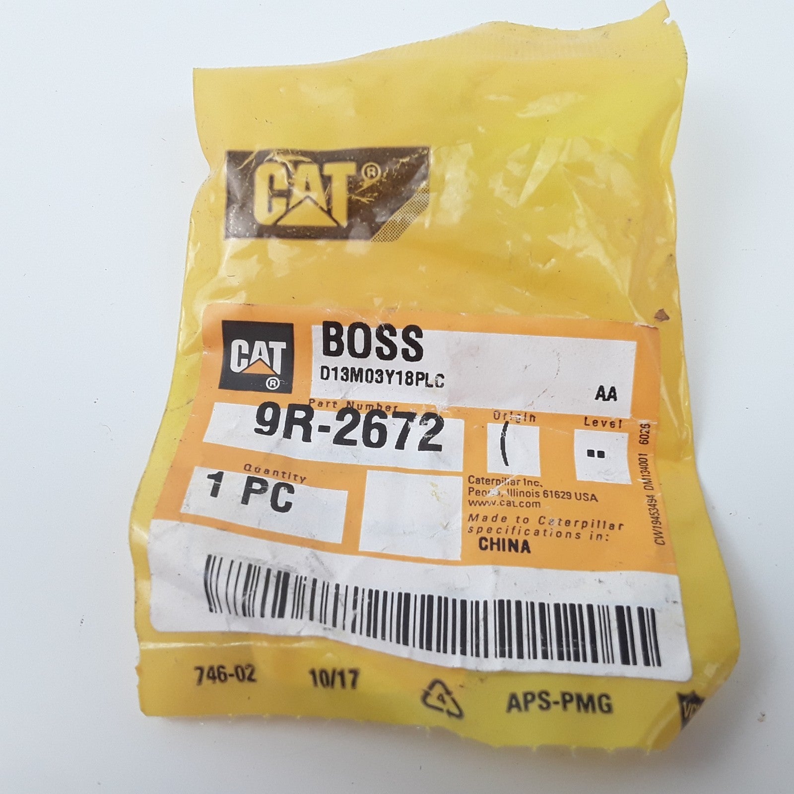 Caterpillar 9R-2672 Straight Cylindrical Boss Main Frame & Hydraulic Line Hoses