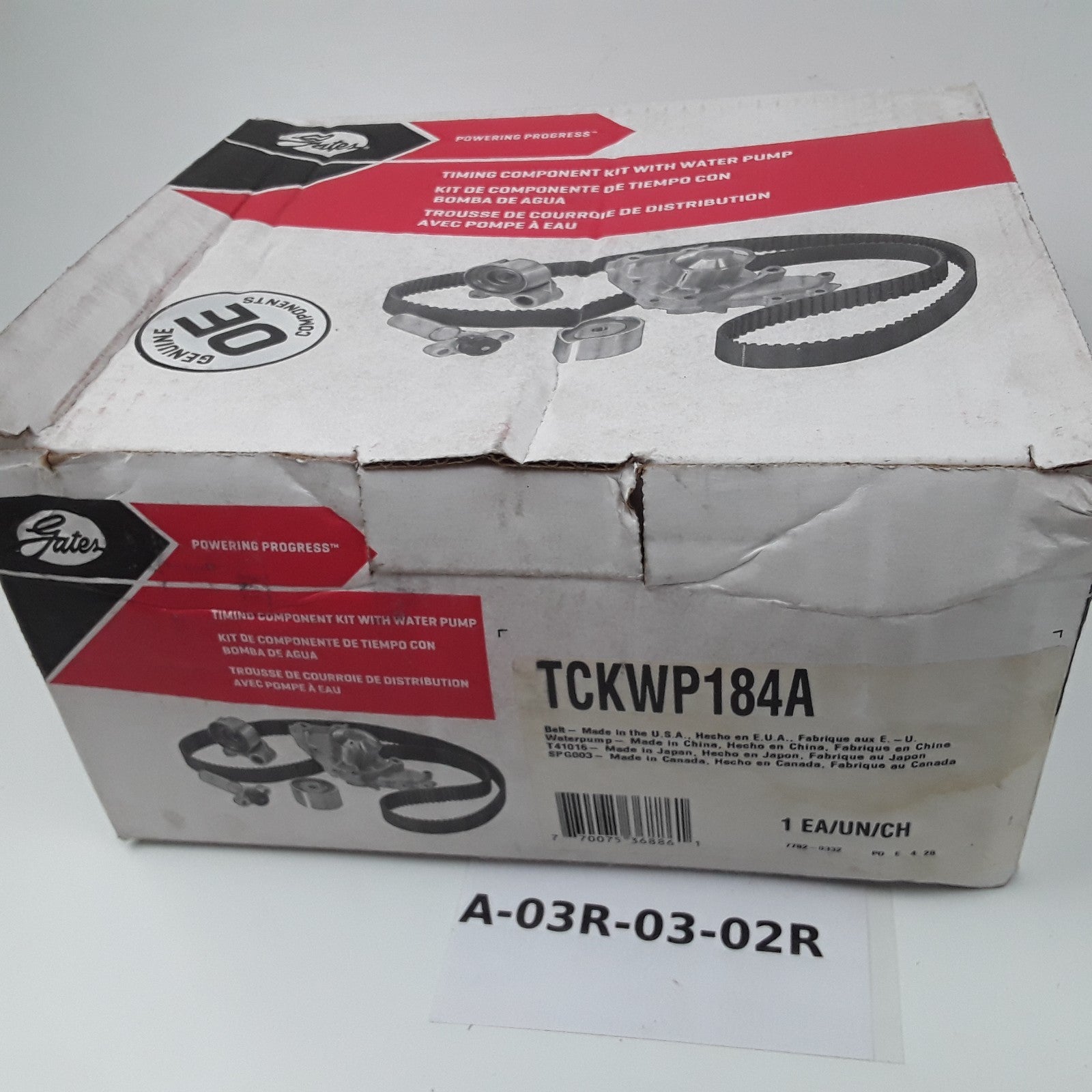 Gates TCKWP184A Engine Timing Belt Kit with Water Pump Fit Acura Integra 1996-01