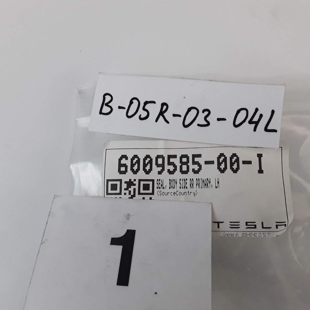 6009585-00-I Left Hand Rear Primary Body Seal For Tesla Model S 2012-2021 OEM
